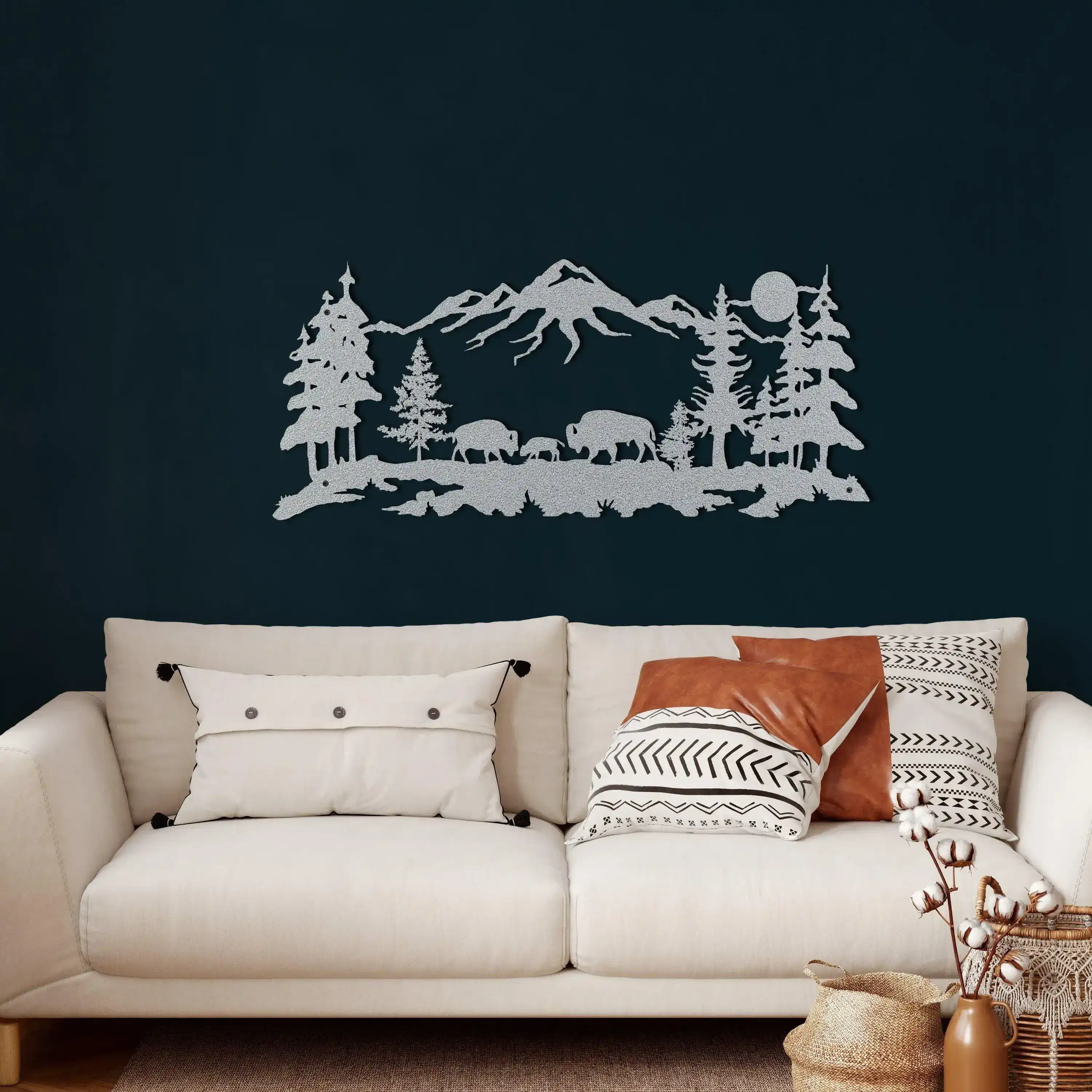 Bison and Mountain Metal Wall Hangings - Image 10