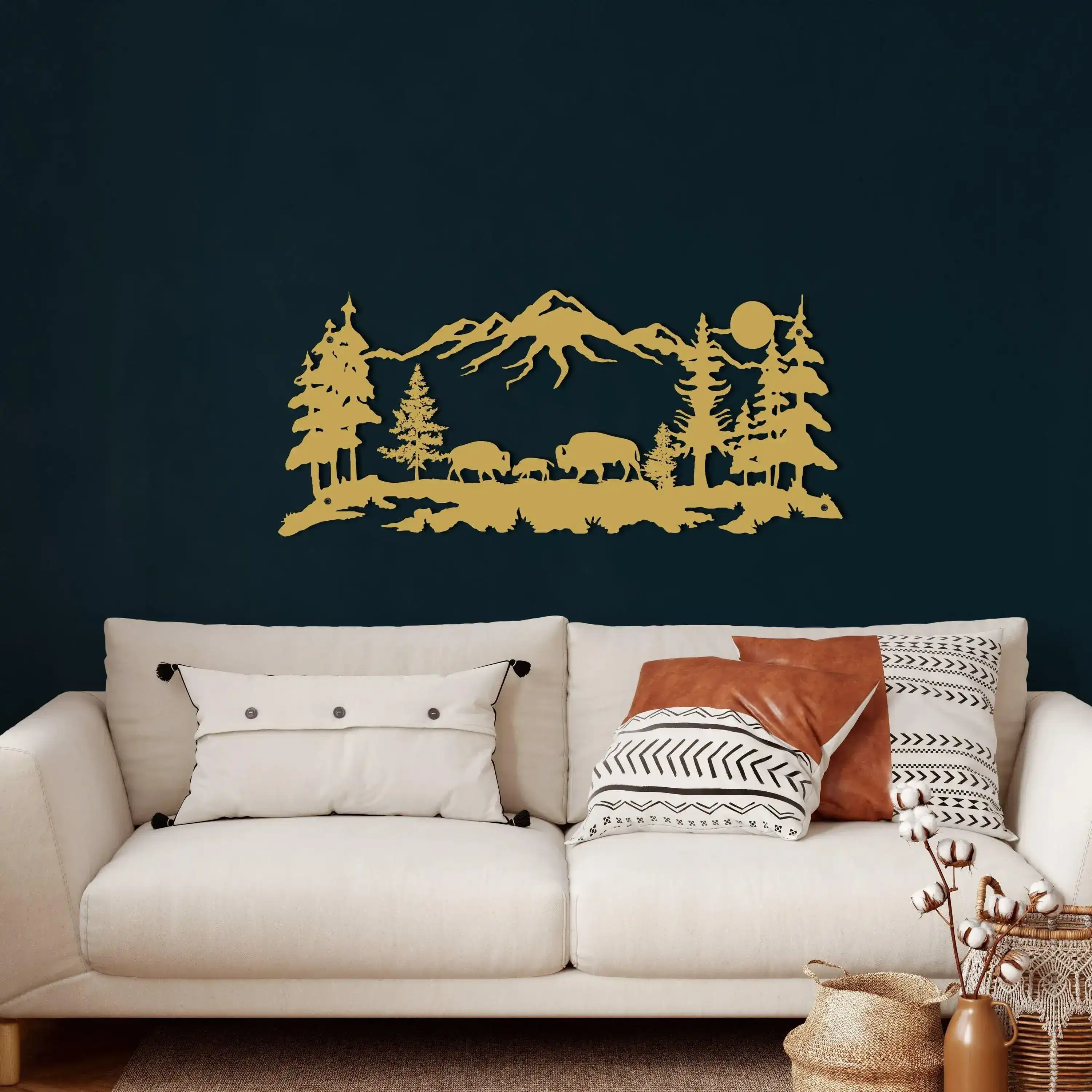 Bison and Mountain Metal Wall Hangings - Image 12