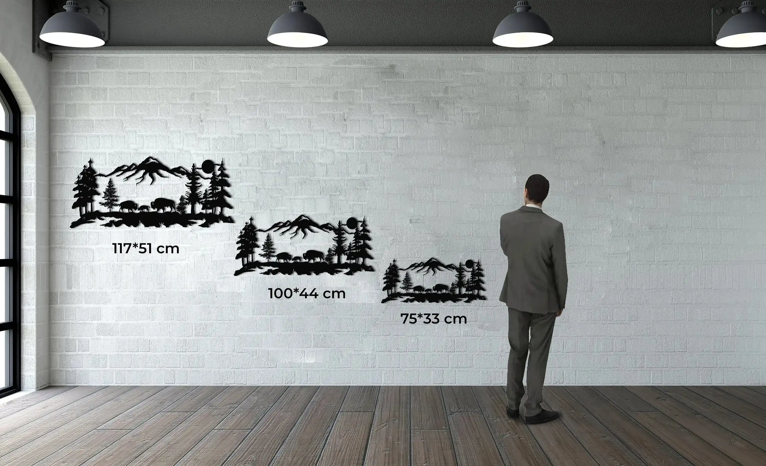 Bison and Mountain Metal Wall Hangings - Image 8