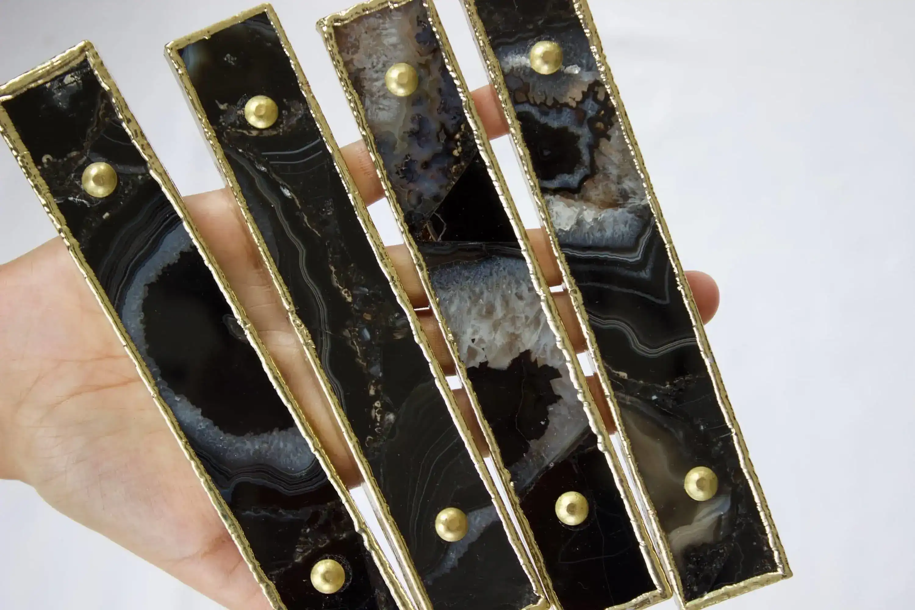 Black Agate Cabinet Door Pull Handle - Set of 4 - Image 3