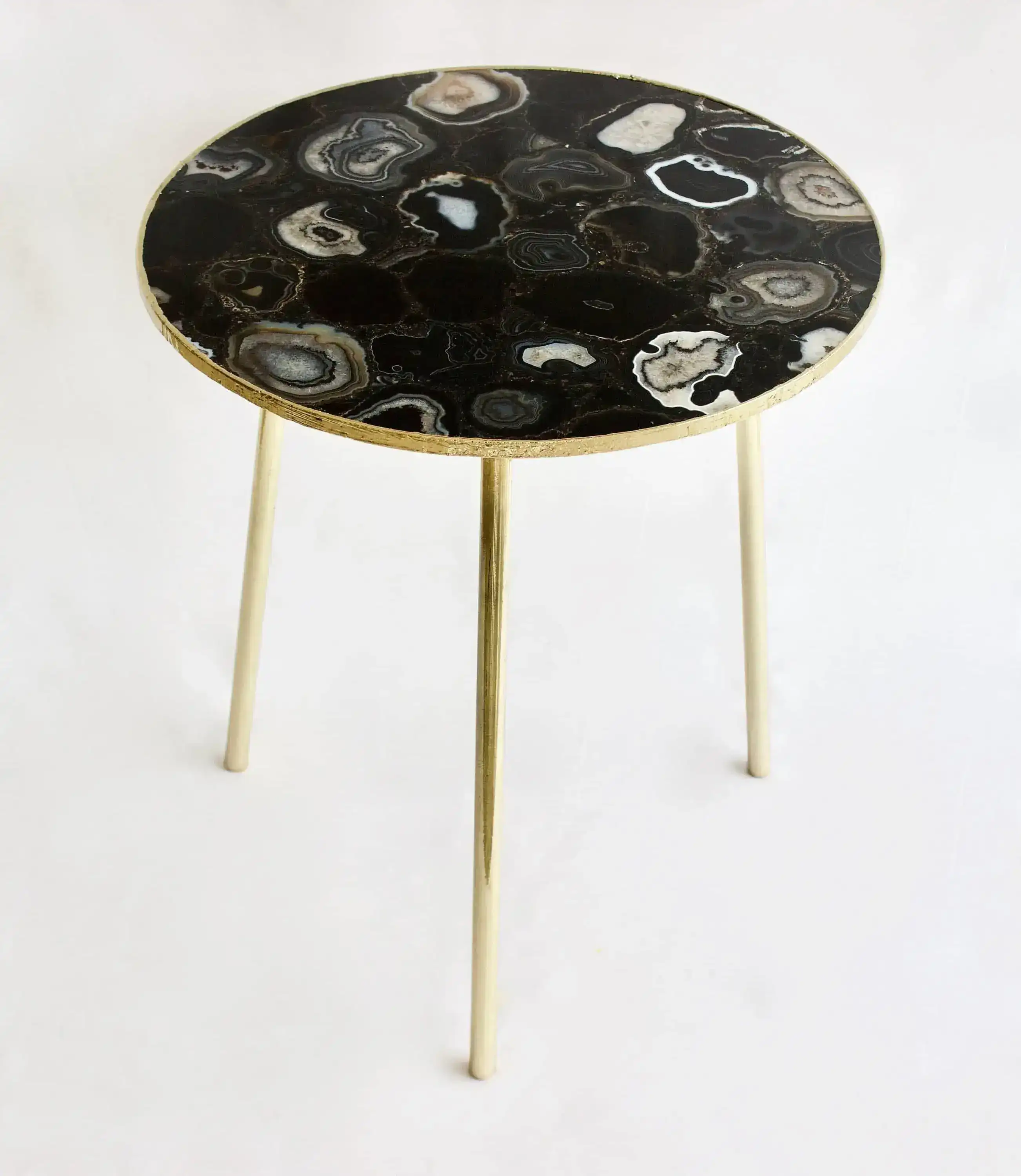 Black Agate Round Coffee Accent Table - Image 3