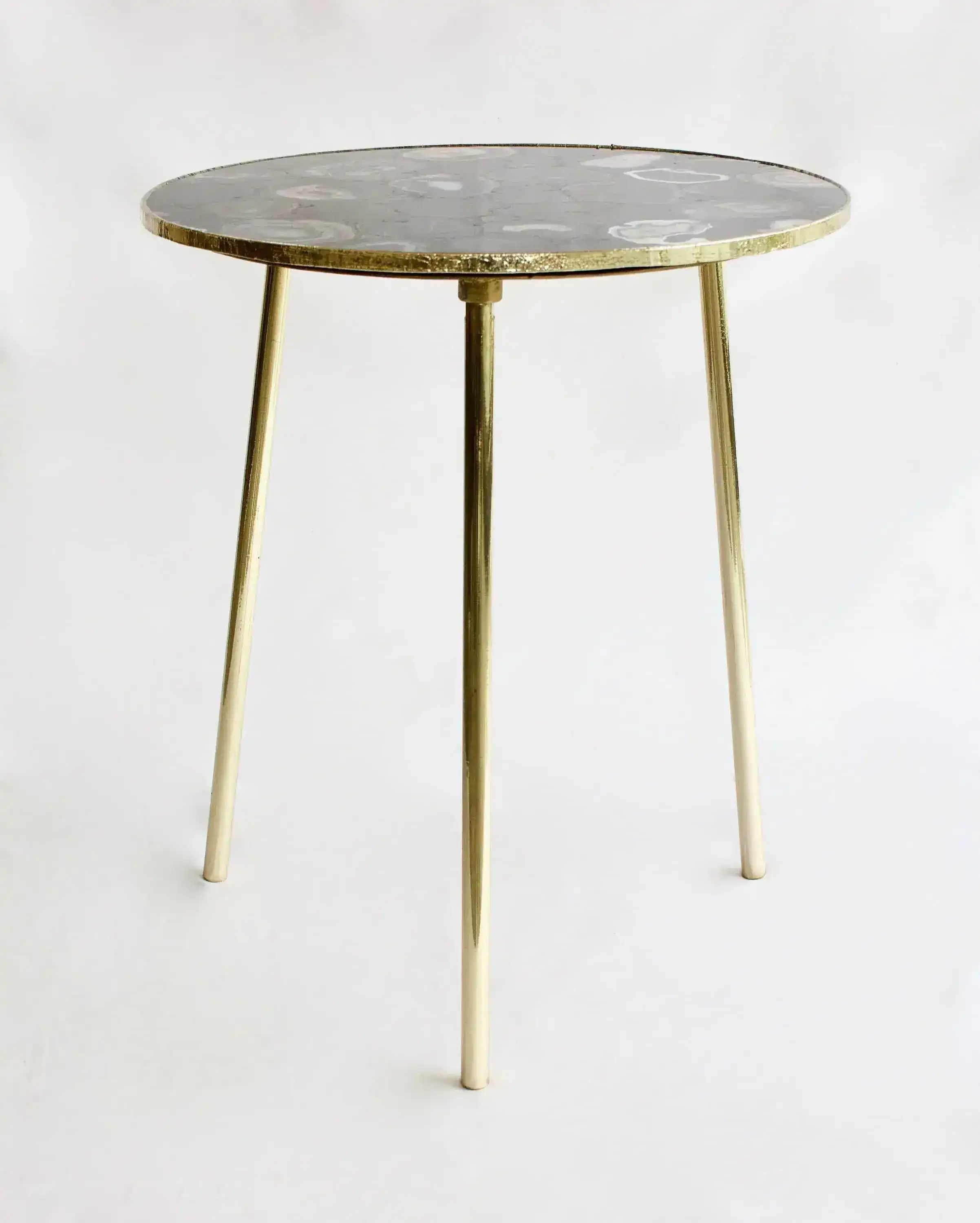 Black Agate Round Coffee Accent Table - Image 5