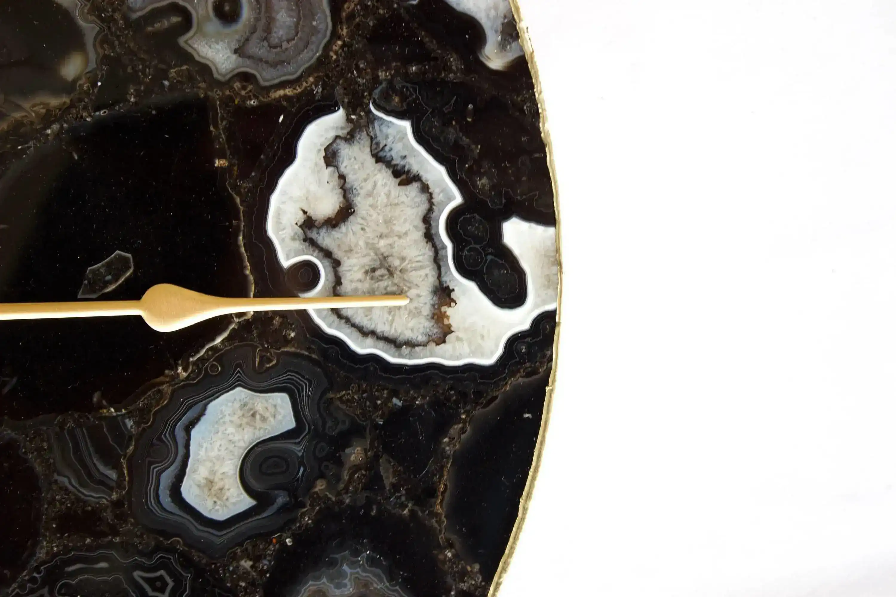 Black Agate Wall Clock | Circular - Image 3