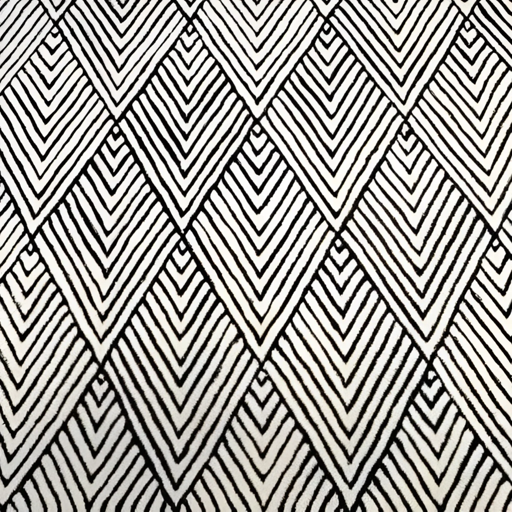 Black and Cream Art Deco Geometric Hand Tufted Wool Rug - Image 5