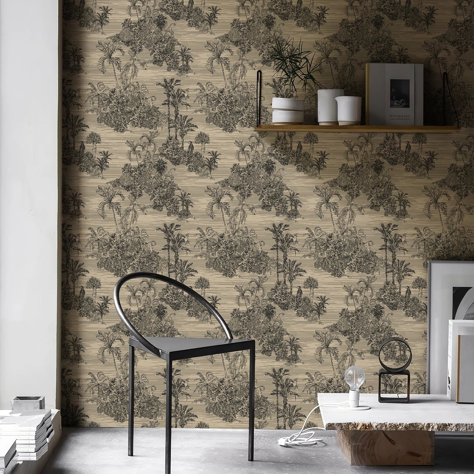 Black & Dark Brown Jungle Wallpaper - Image 4