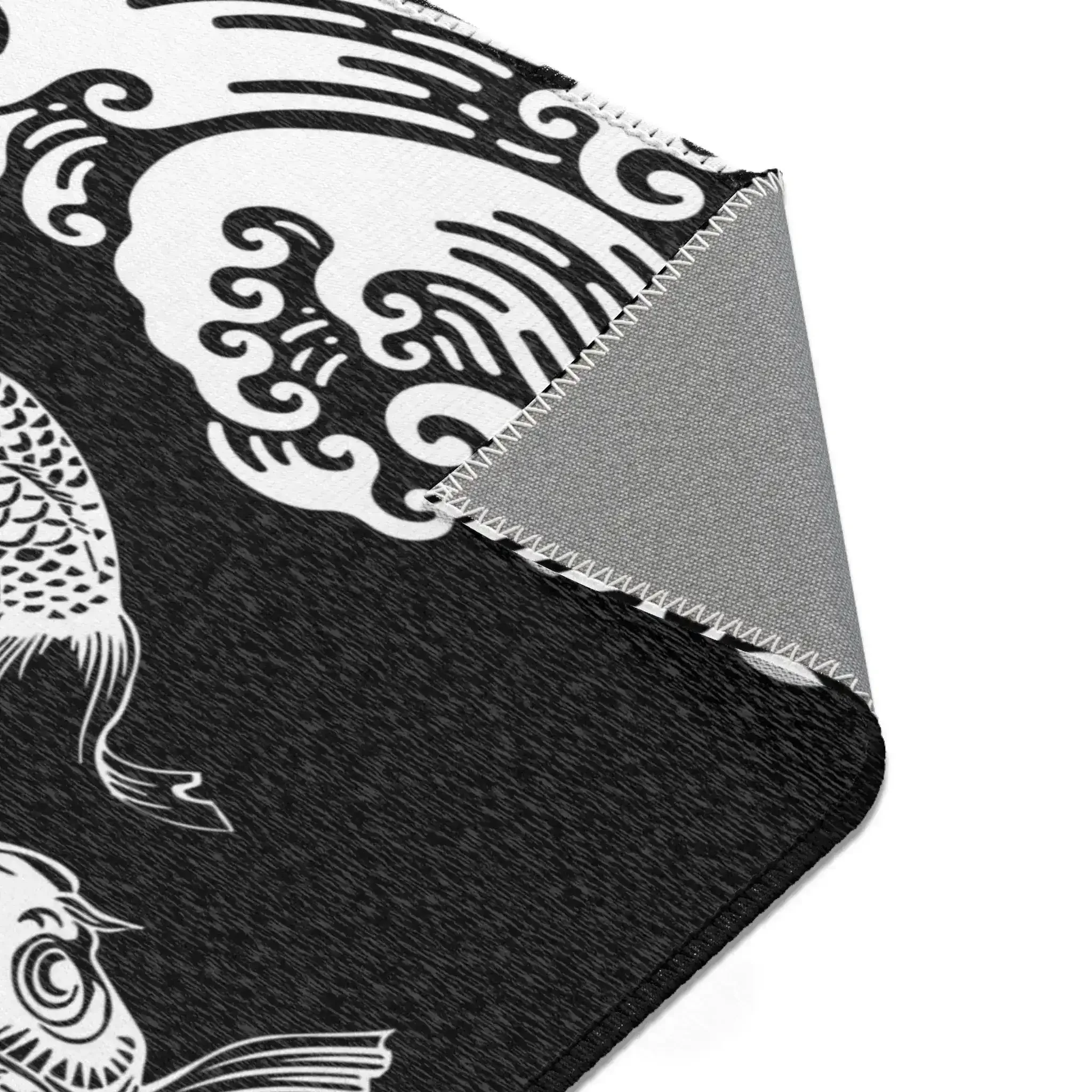 Black & White Koi Wave Accent Rug - Image 5