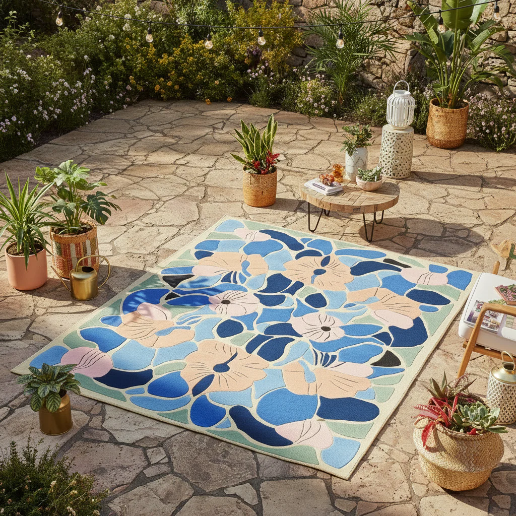 Bloom Mosaic Garden Hand Tufted Rug - Image 2