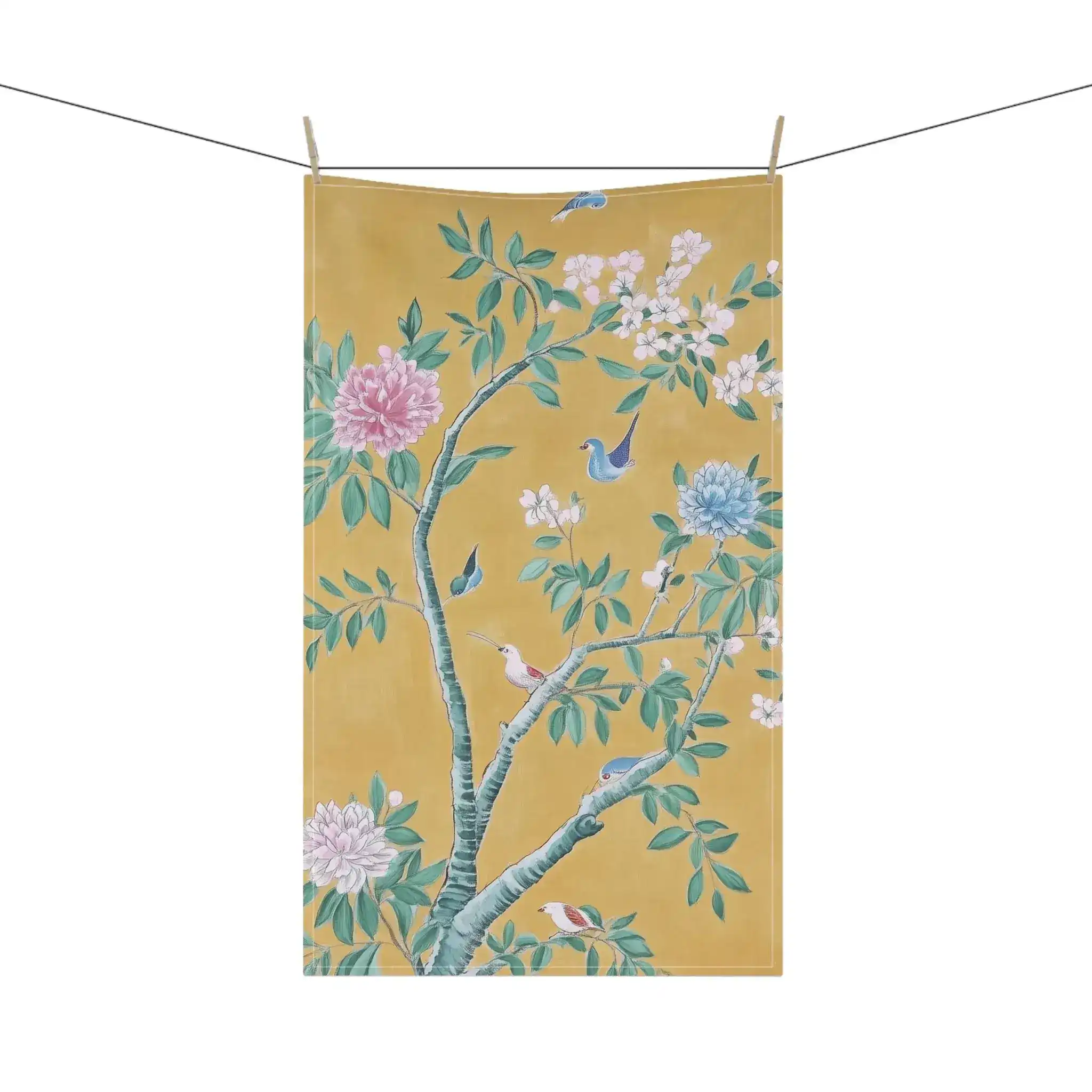 Blooming Birds & Peonies Kitchen Towel - Image 4