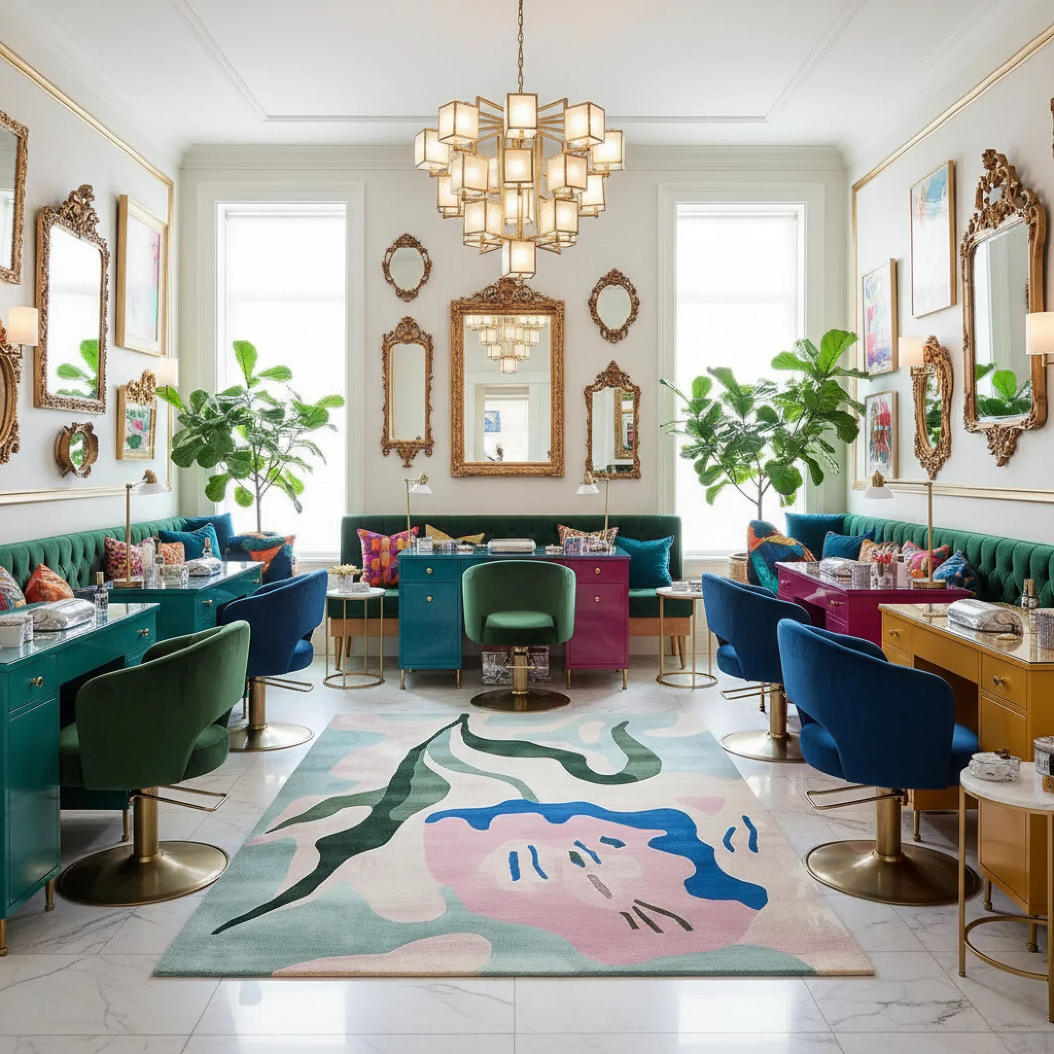 Blooming Shape Symphony Hand Tufted Rug - Image 3