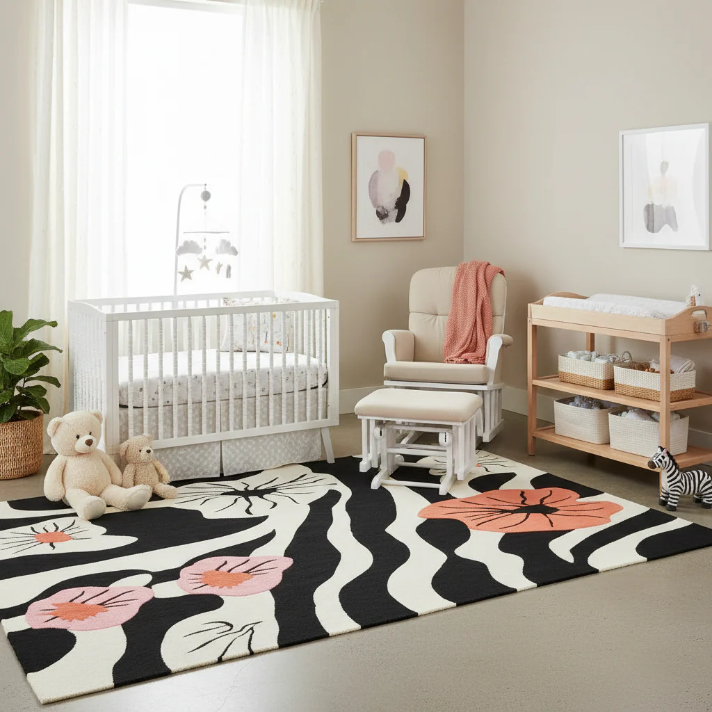 Blossom Cascade Hand Tufted Wool Rug - Image 3