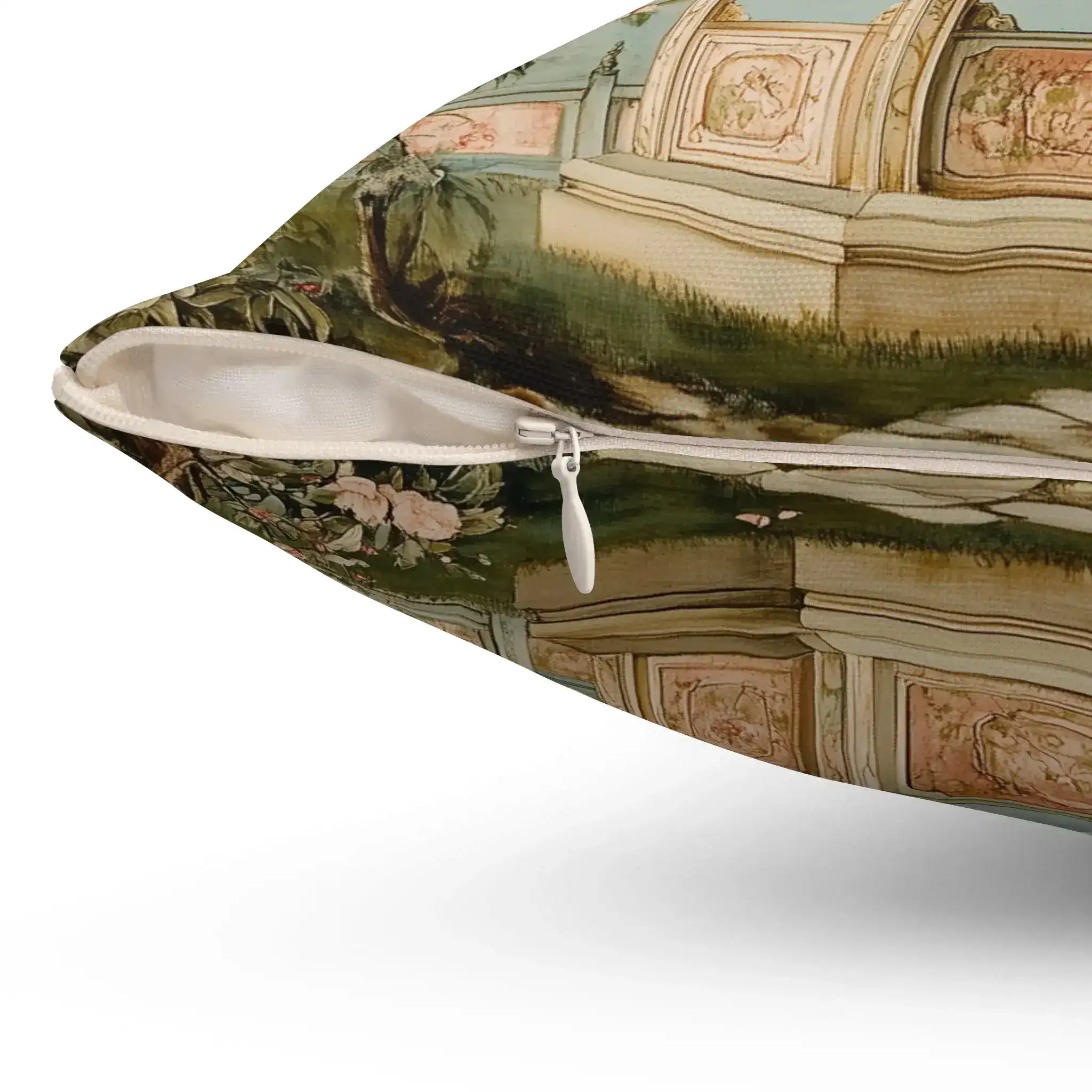 Blossoming Garden Pavilion Throw Pillow - Image 12