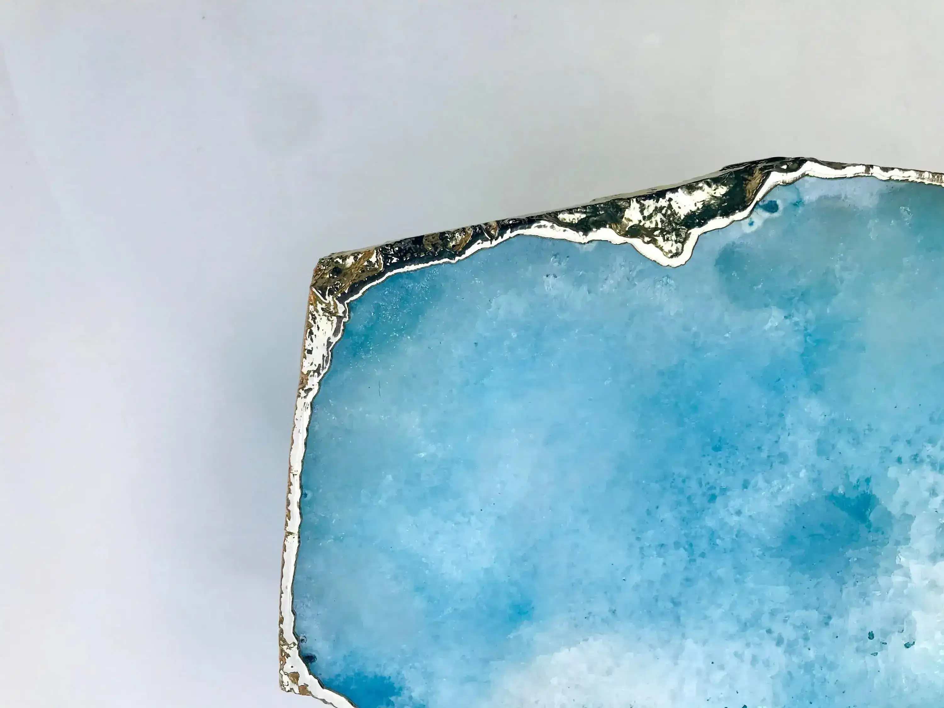 Blue Agate Cake Stand with Brass Legs - Image 5
