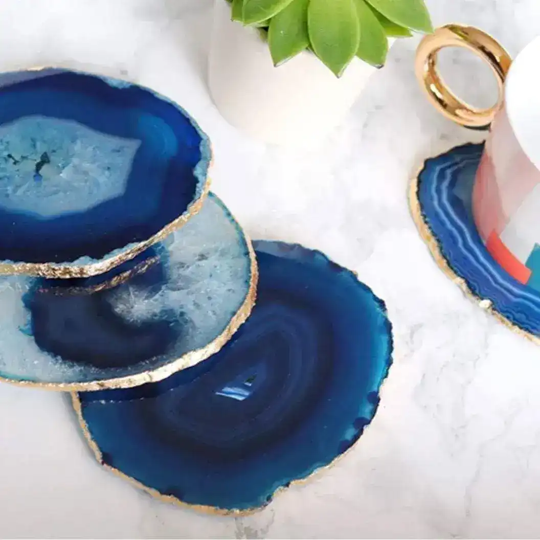 Blue Agate Coasters Set - Image 3