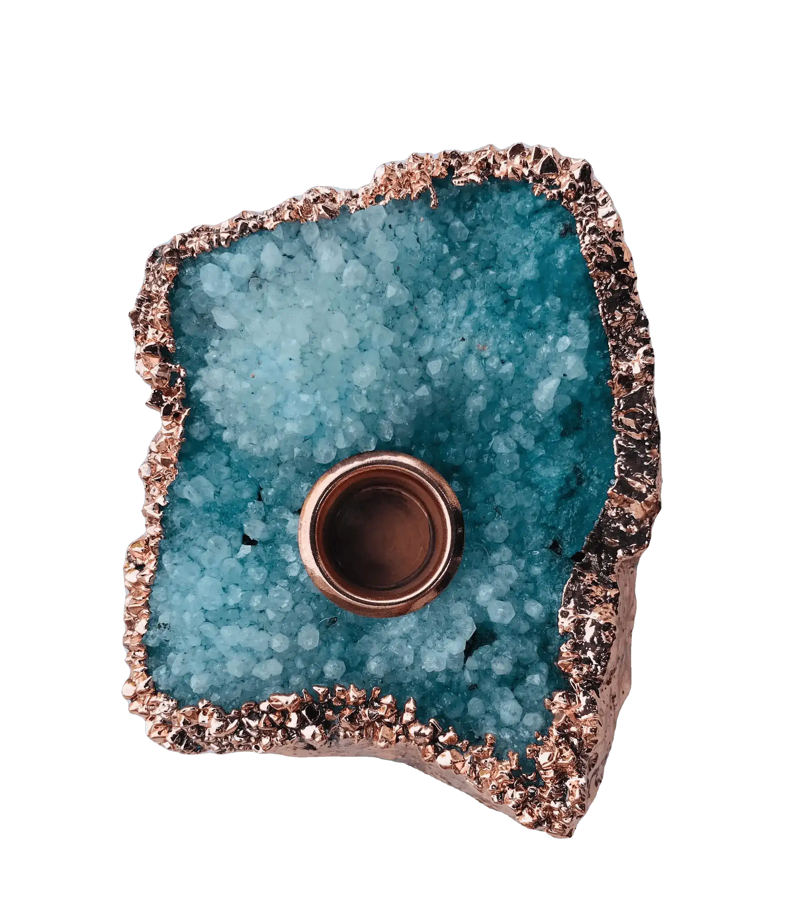 Blue Agate Gemstone Taper Candle Holder - Image 4