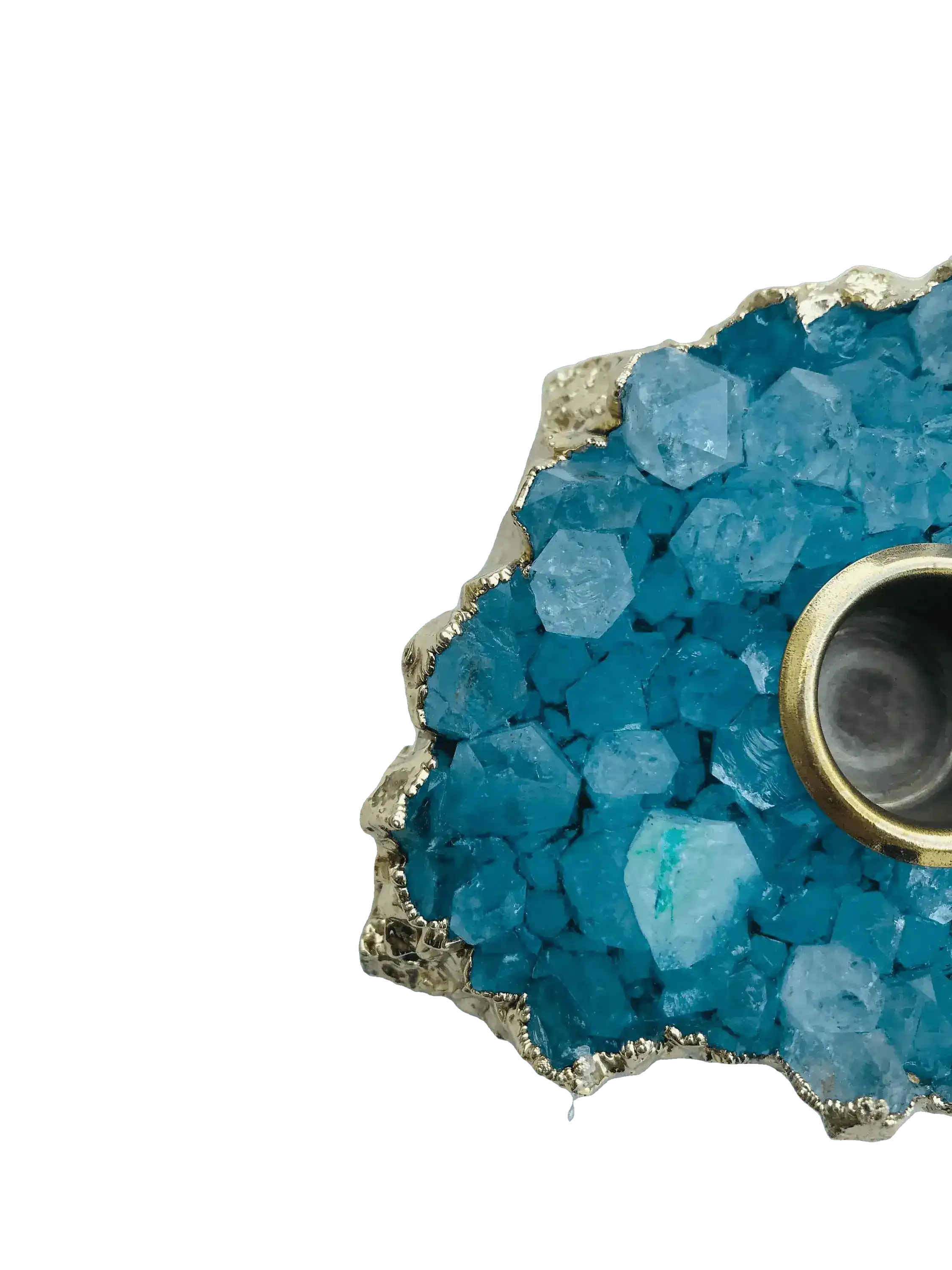 Blue Agate Gemstone Taper Candle Holder - Image 4