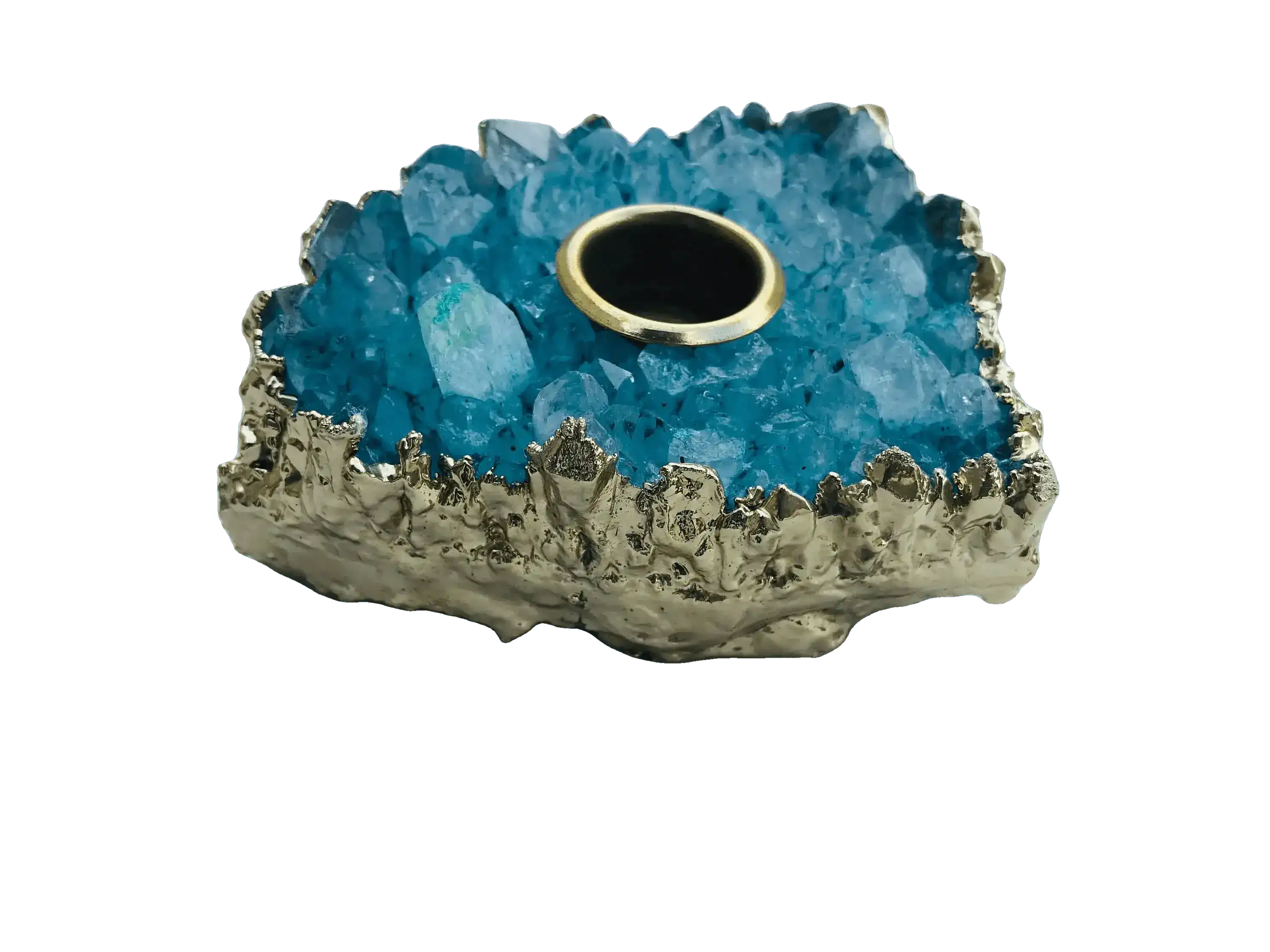 Blue Agate Gemstone Taper Candle Holder - Image 6