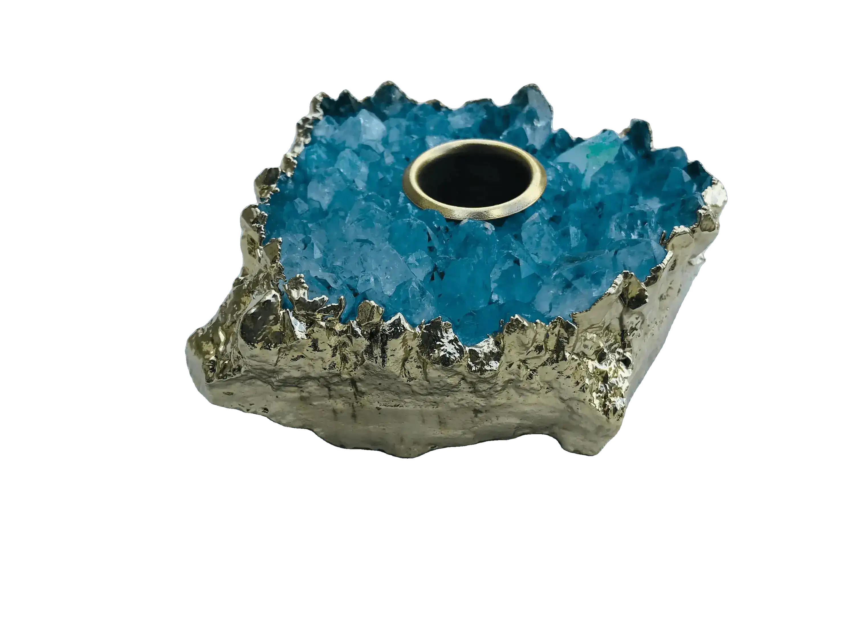Blue Agate Gemstone Taper Candle Holder - Image 7