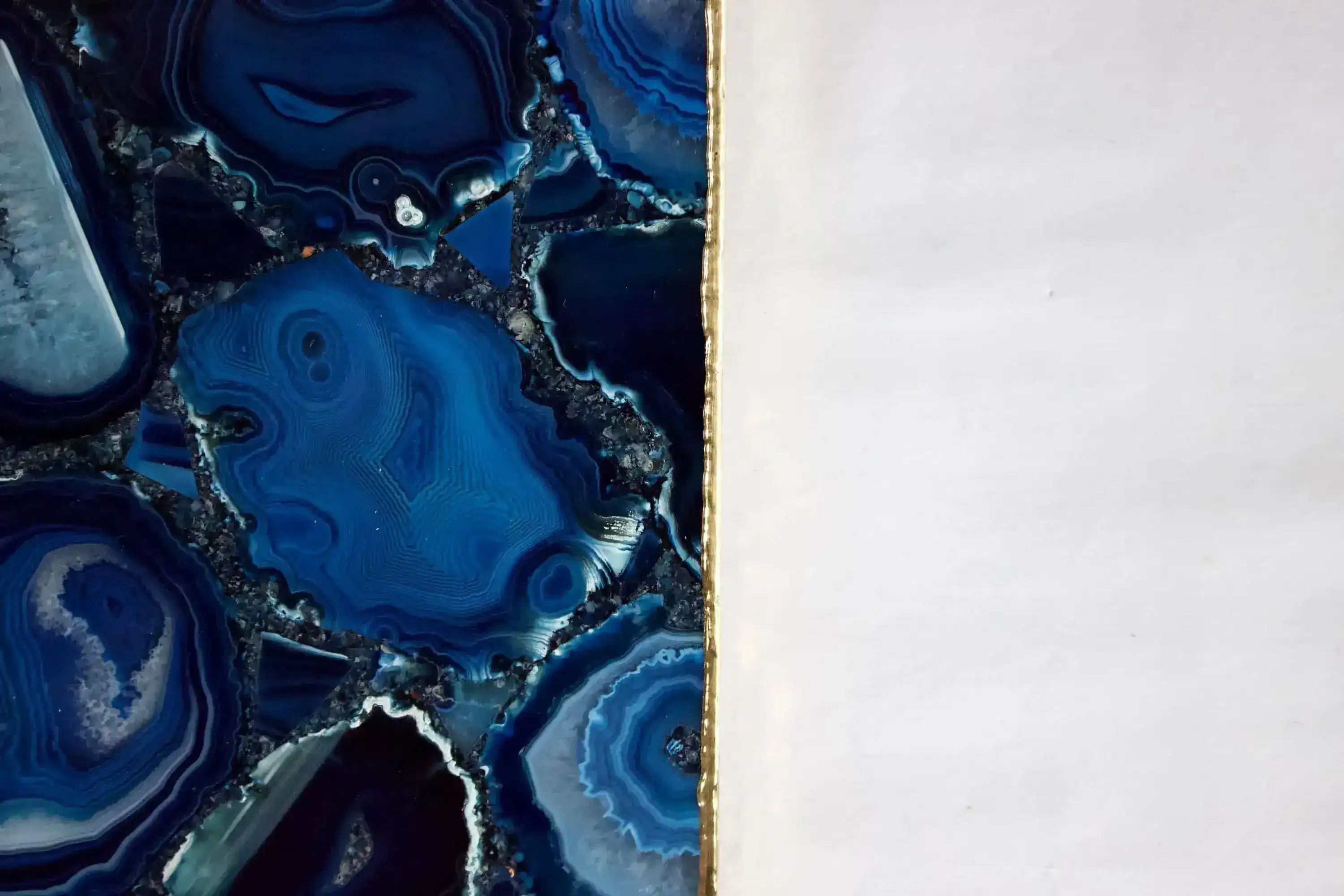 Blue Agate Square Wall Clock - Image 2