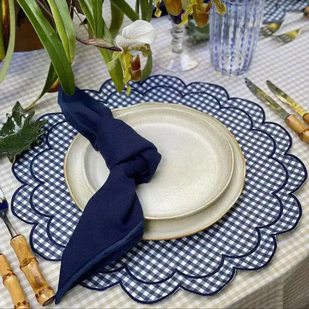 Blue and White Gingham Placemats - Image 2