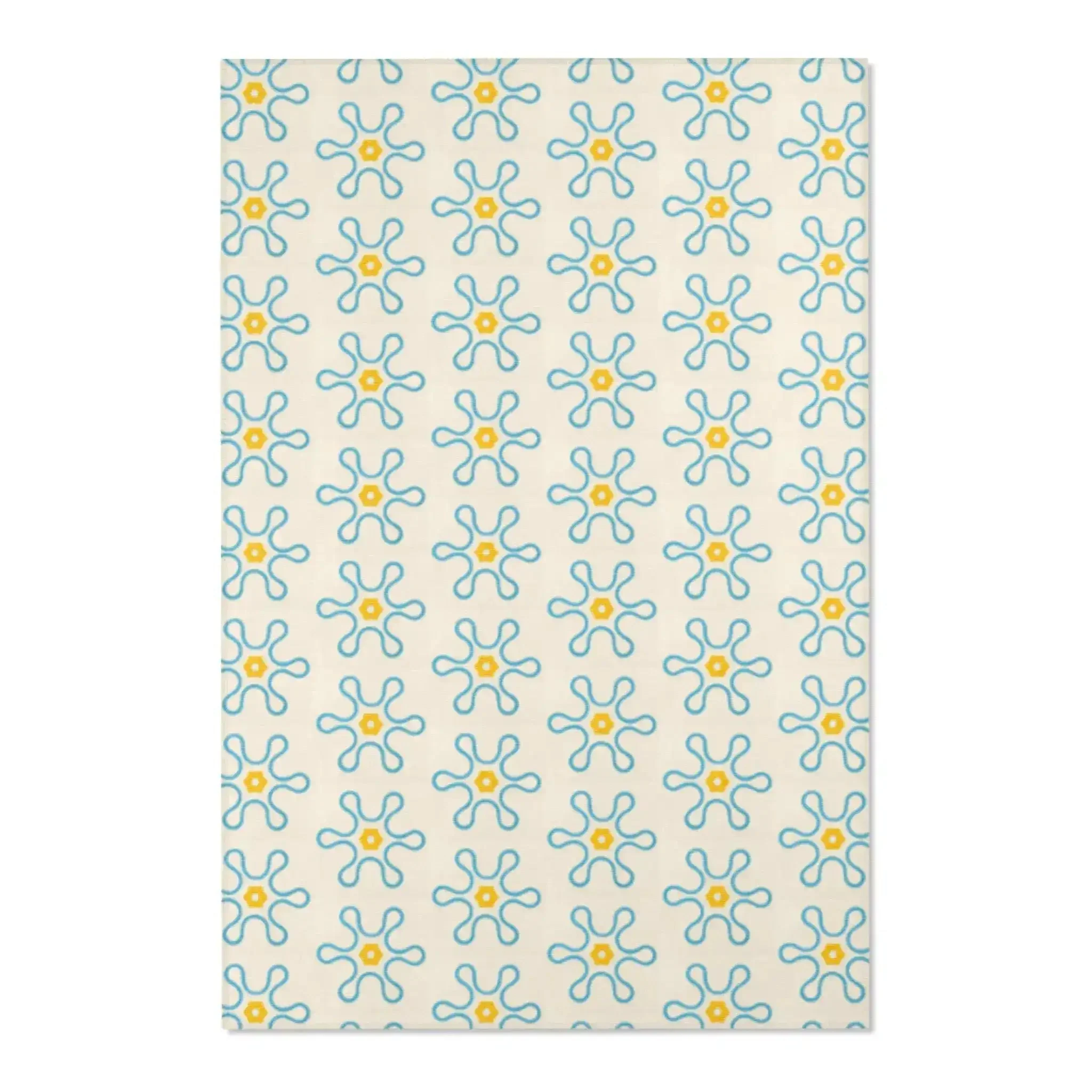 Blue and Yellow Floral Accent Rug - Image 3