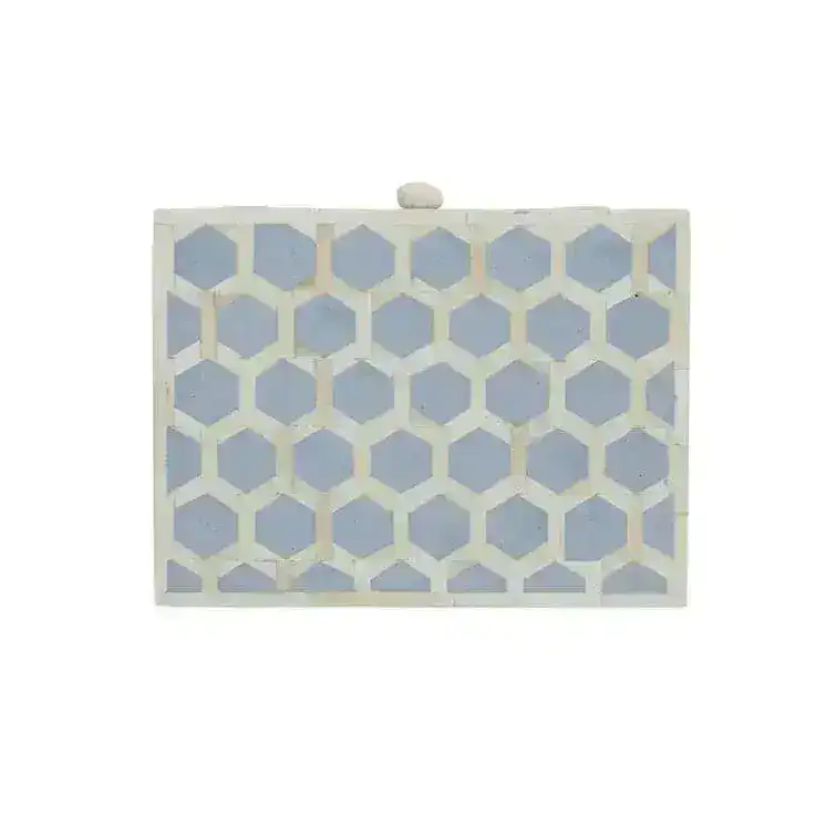 Blue Bee Pattern 2 Drawer Nightstand - Image 3