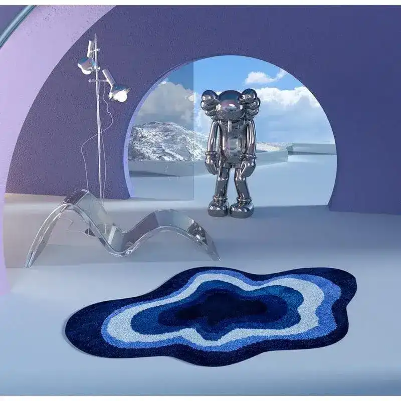 Blue Cloud Shaped Accent Rug - Image 3