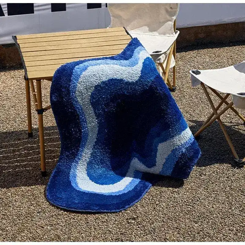 Blue Cloud Shaped Accent Rug - Image 4