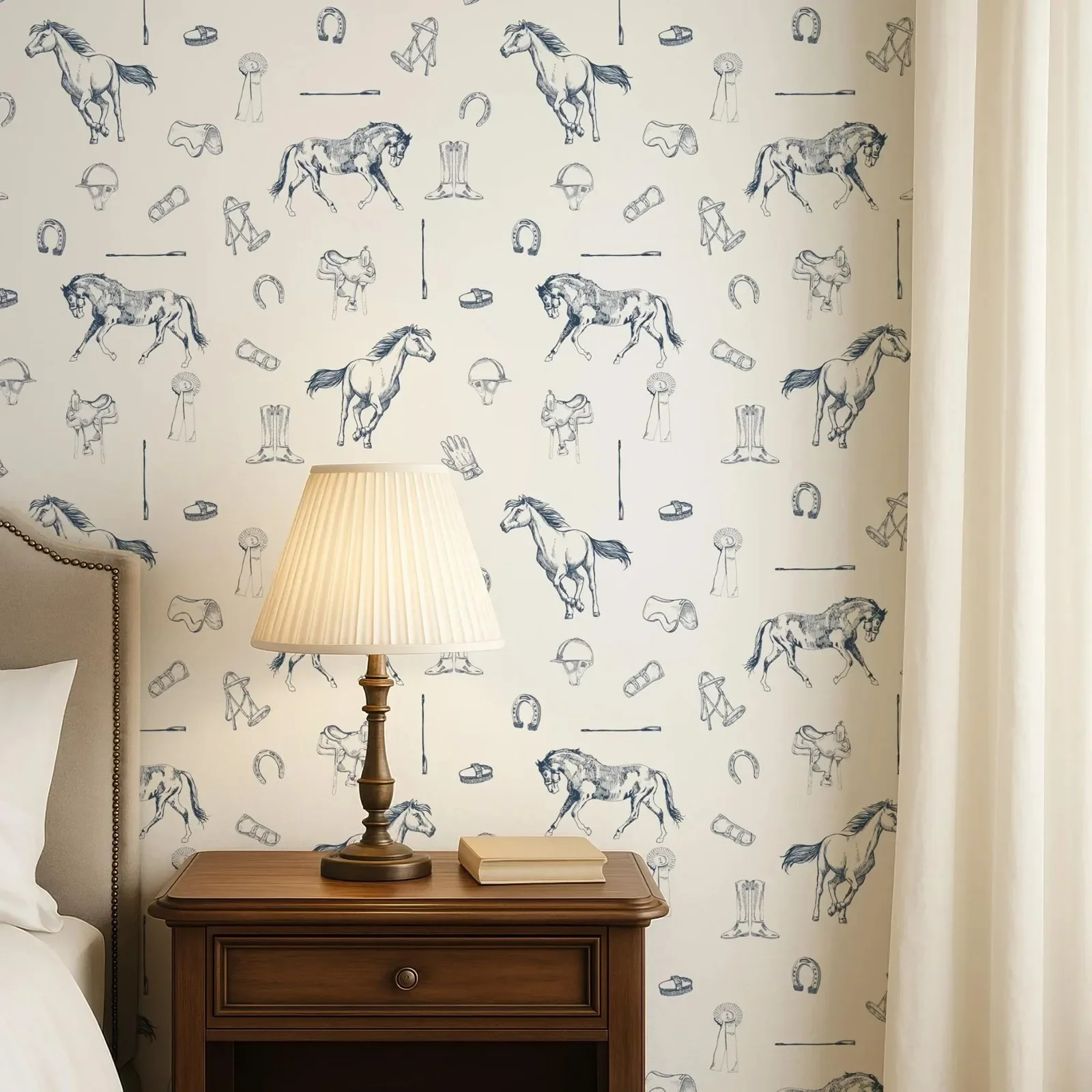Blue Equestrian Wallpaper - Image 2