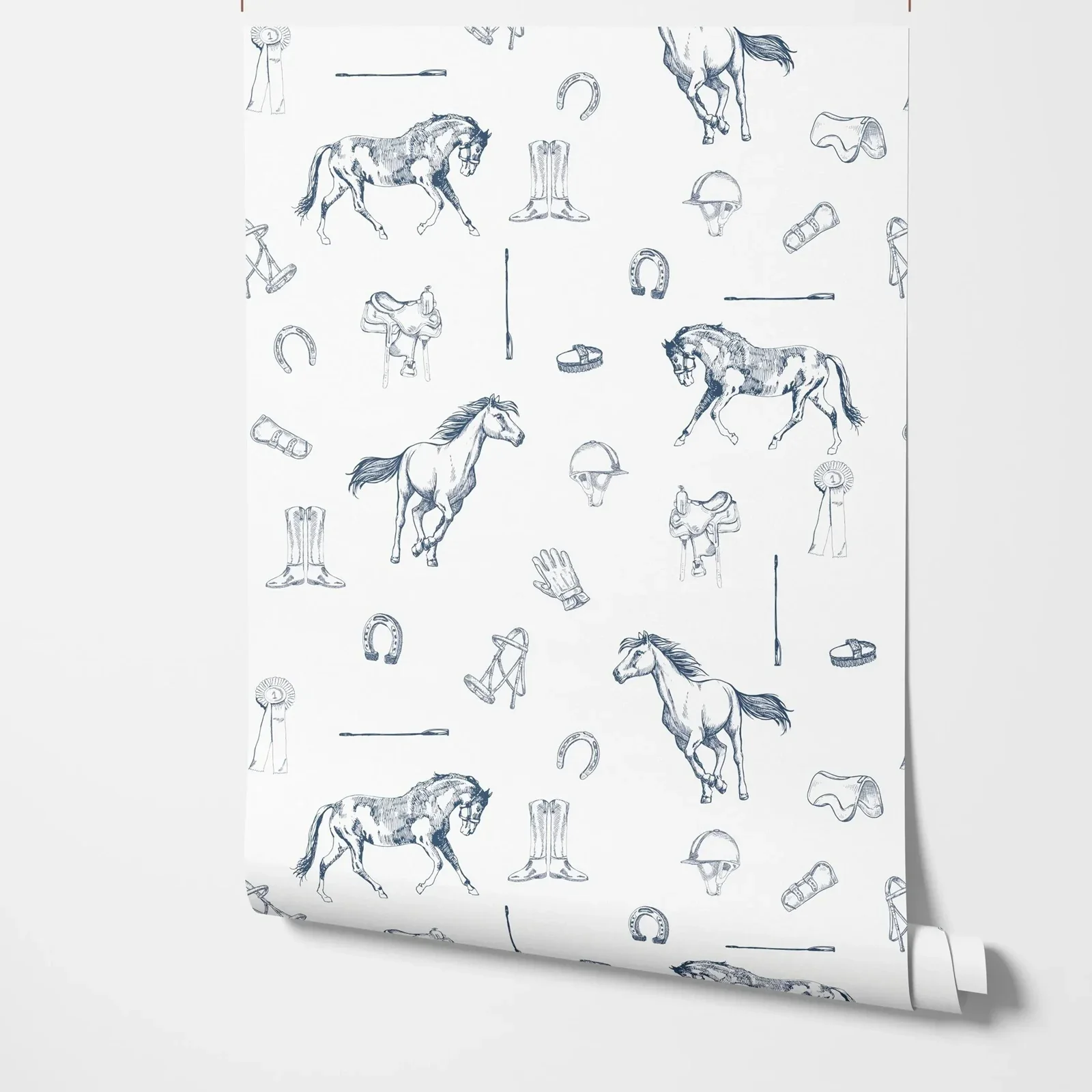 Blue Equestrian Wallpaper - Image 4