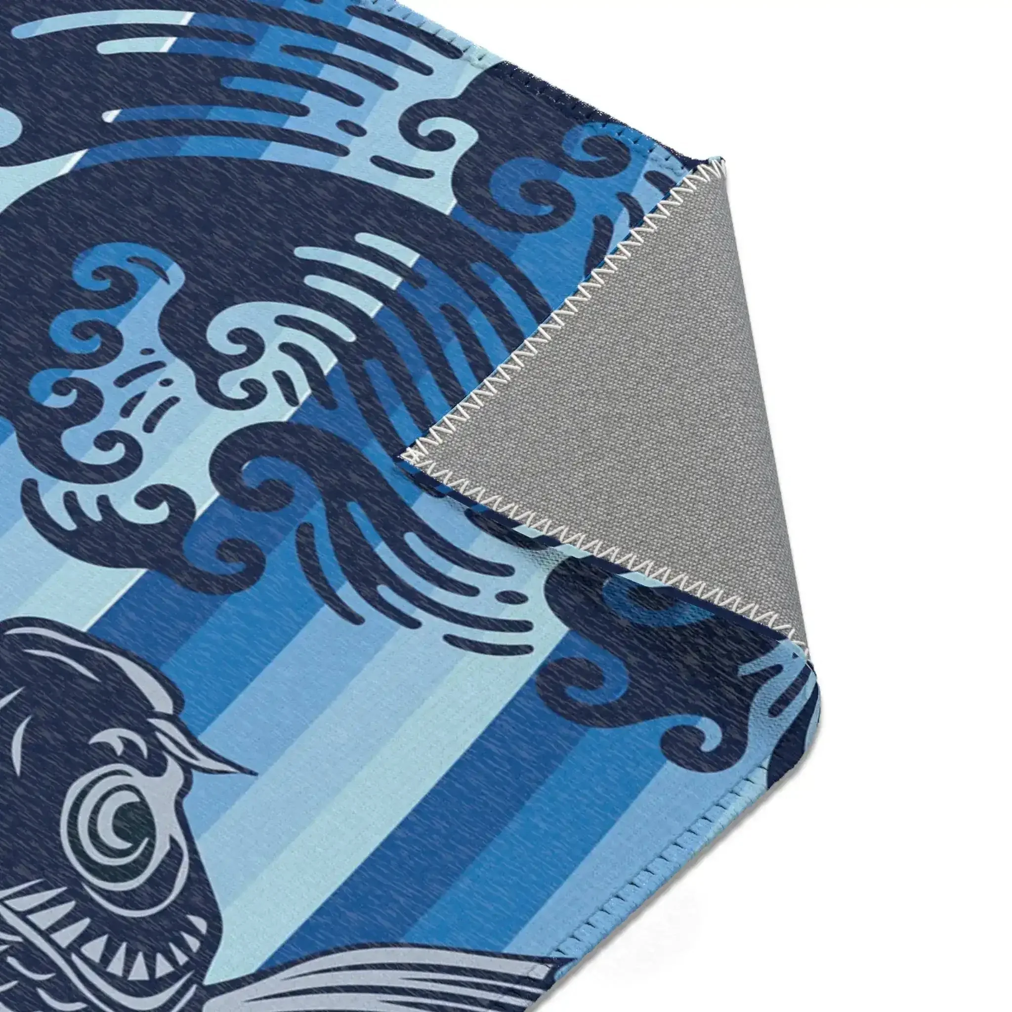 Blue Koi Fish Wave Accent Rug - Image 5