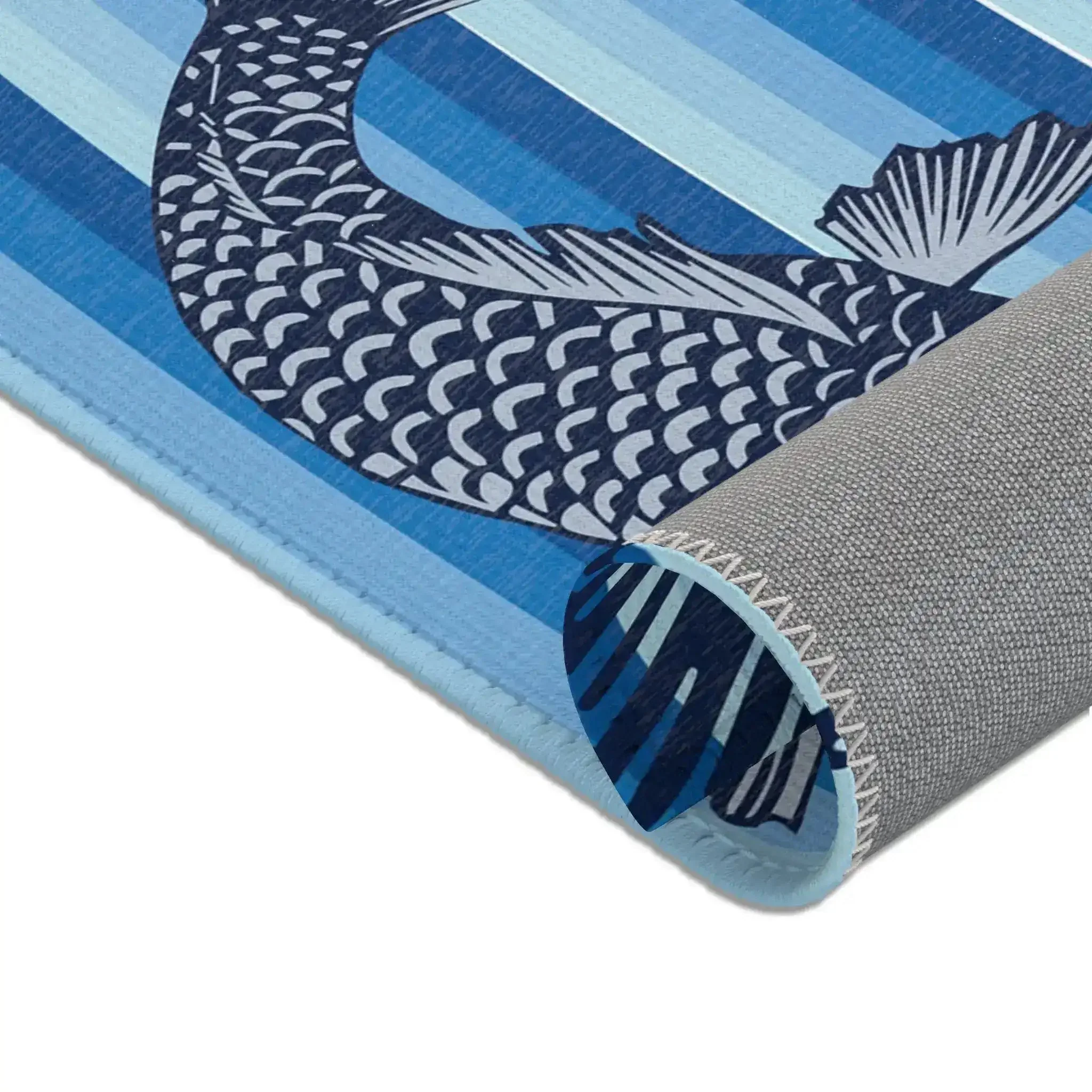 Blue Koi Fish Wave Accent Rug - Image 7