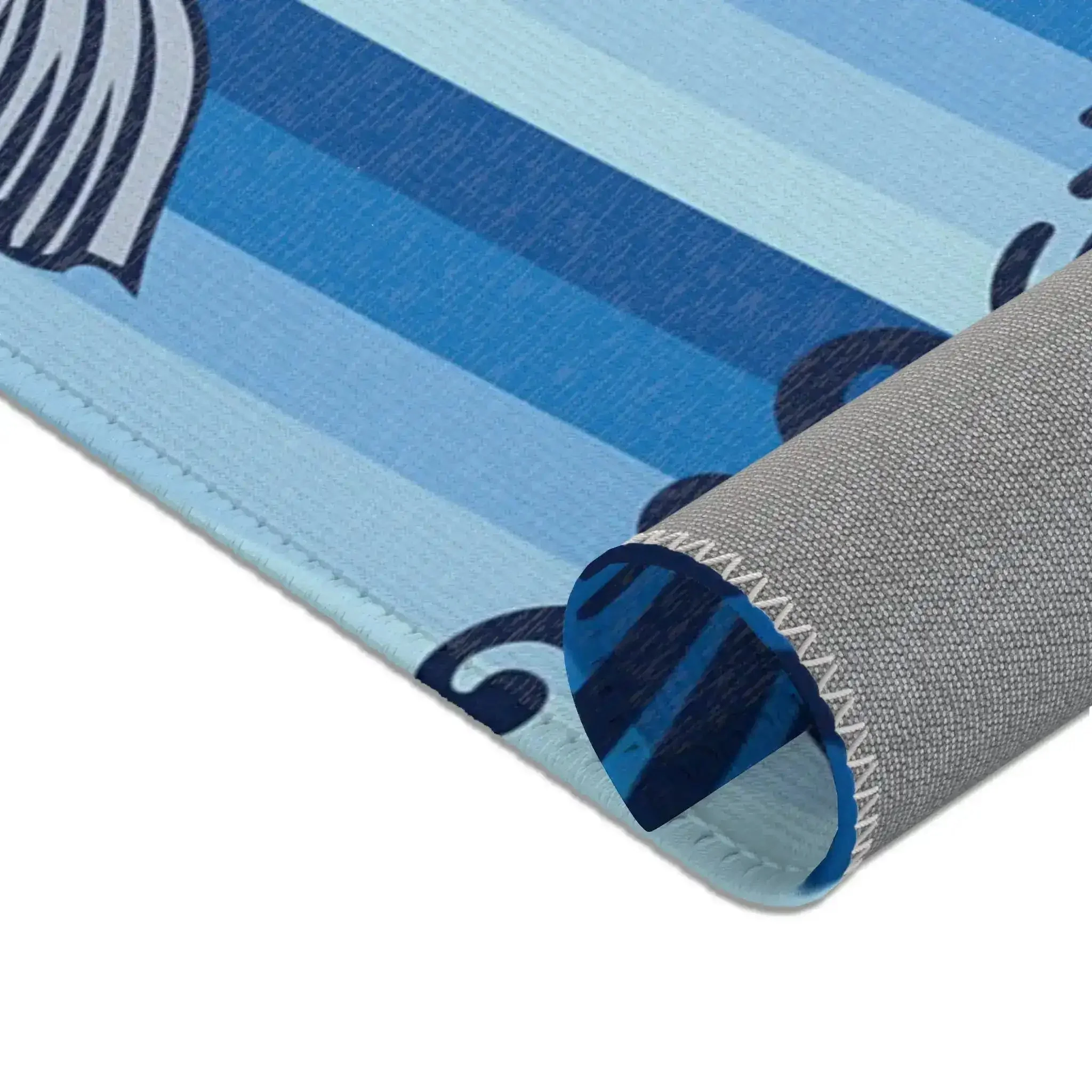 Blue Koi Fish Wave Accent Rug - Image 9