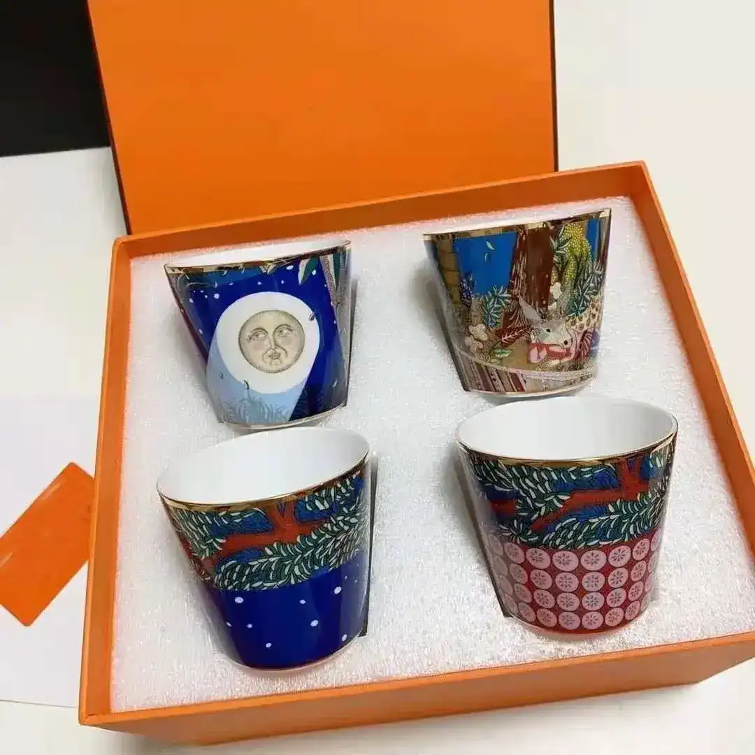 Blue Moon Nights Bone China Tea Cups - Set of 4 - Image 3