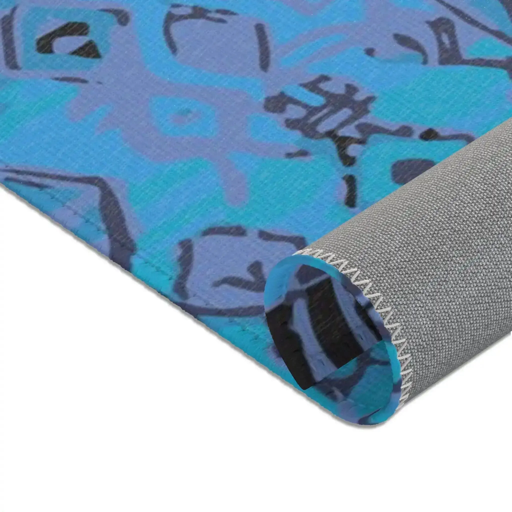 Blue Tribal Diamond Pattern Accent Rug - Image 9