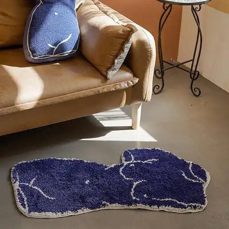 Blue Venus Goddess-Shaped Accent Rug - Image 3