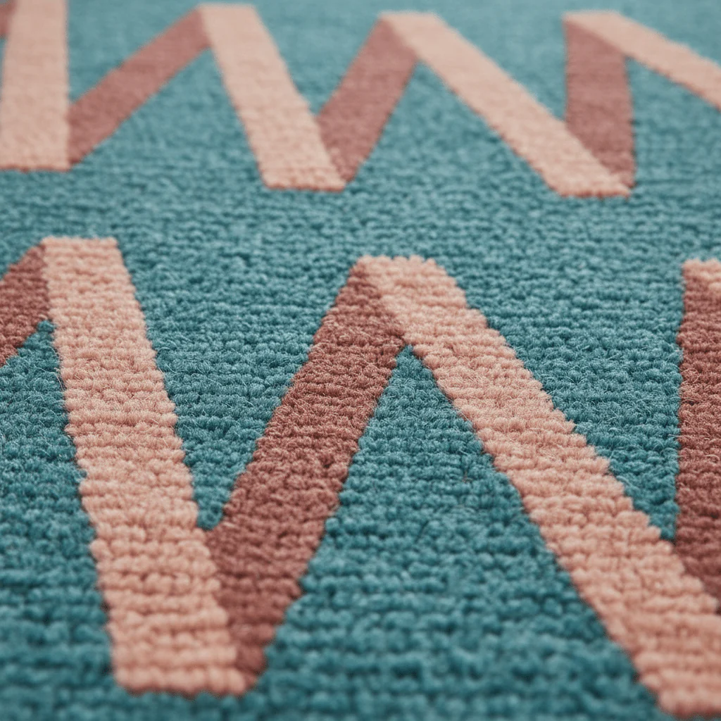 Blue Zic Zag Hand Tufted Round Rug - Image 3