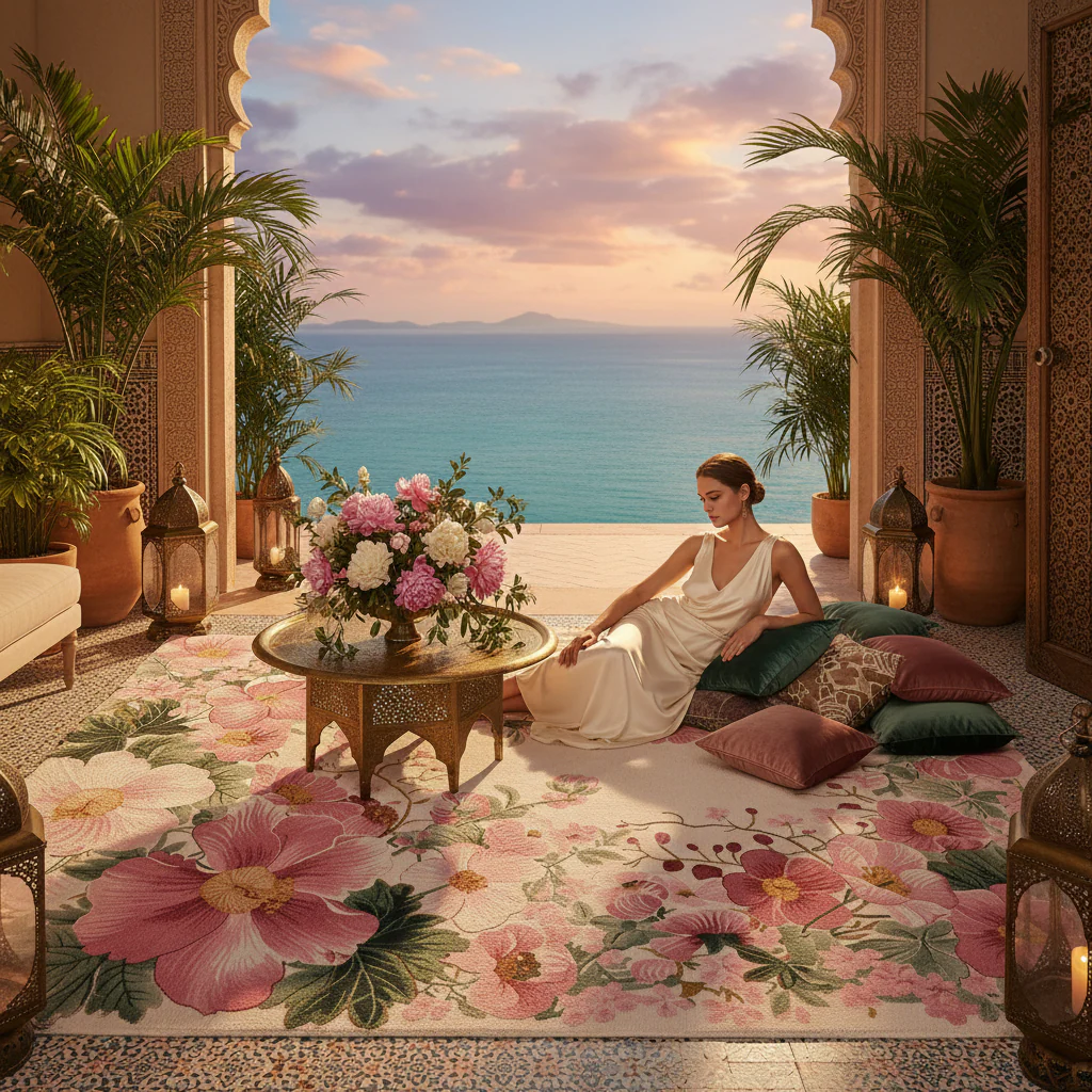 Blush Garden Bloom Hand Tufted Rug - Image 2