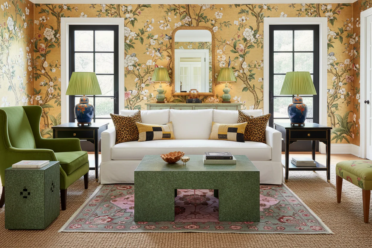 Blush Medallion Knotted Wool Rug - Image 2