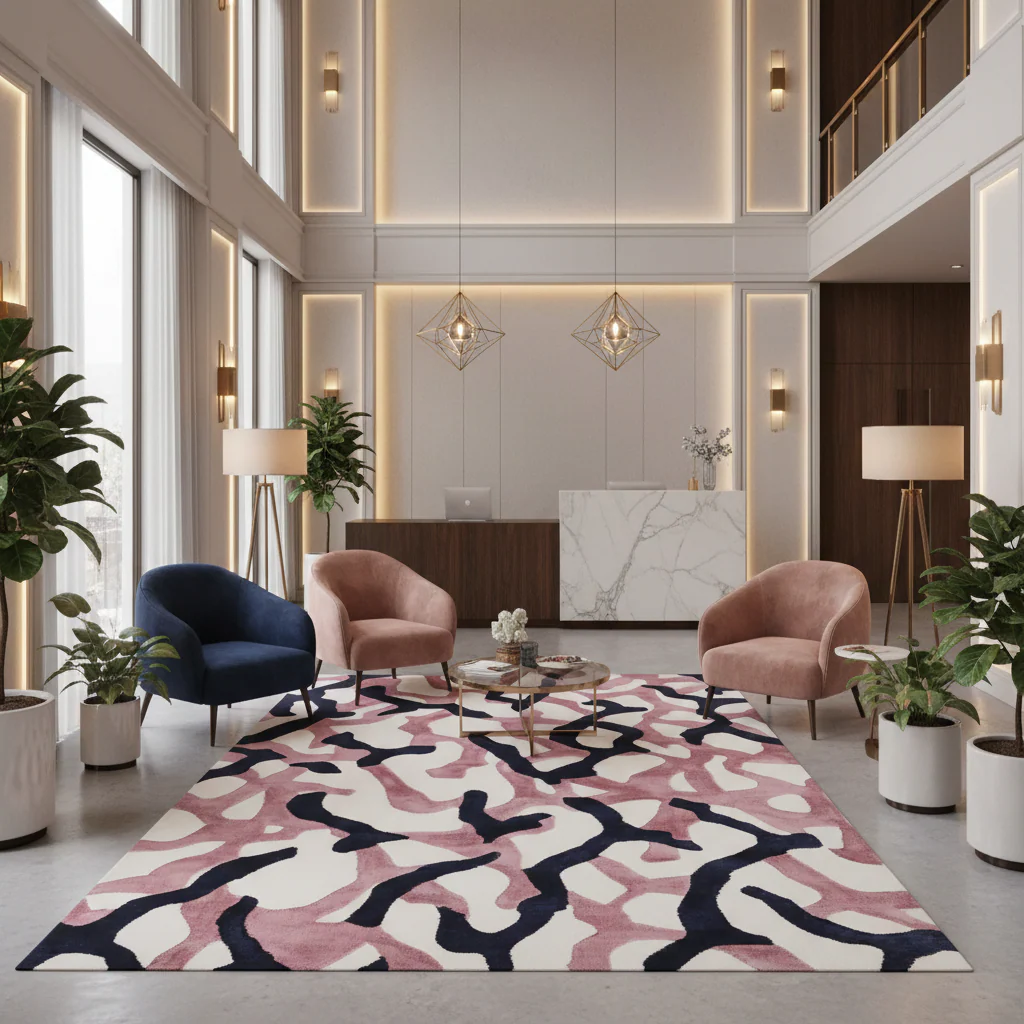 Blush Modern Motion Hand Tufted Rug - Image 2