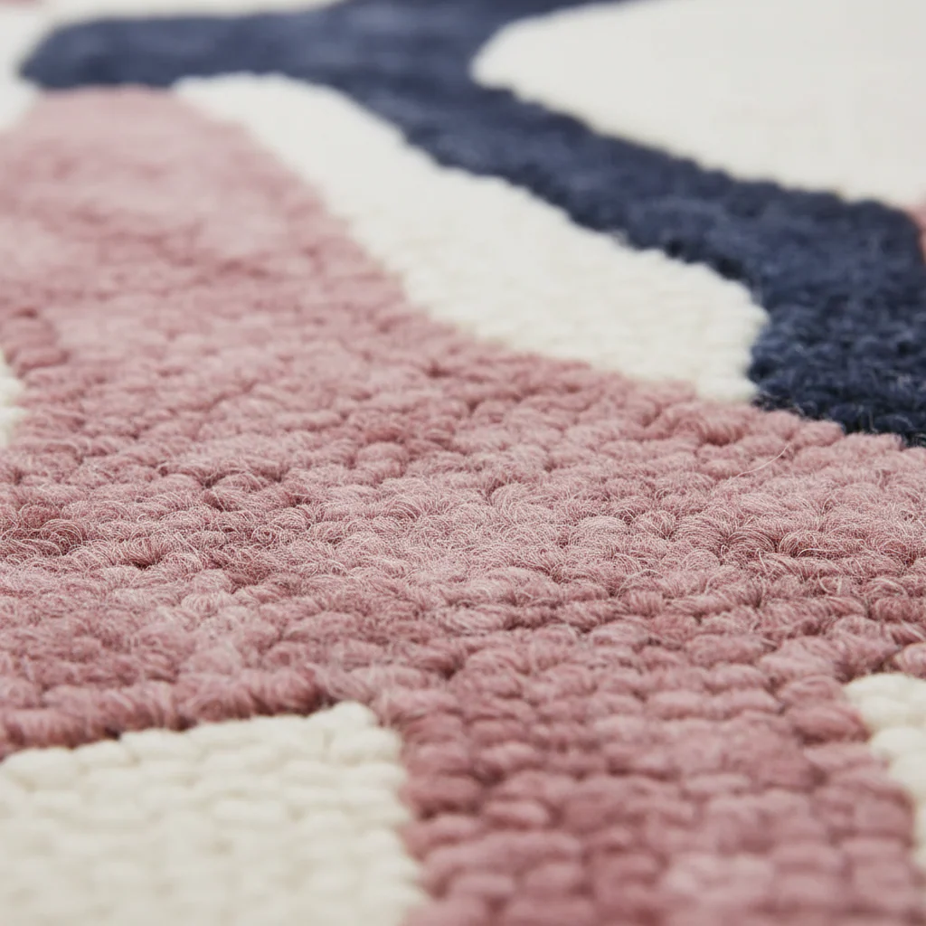 Blush Modern Motion Hand Tufted Rug - Image 3
