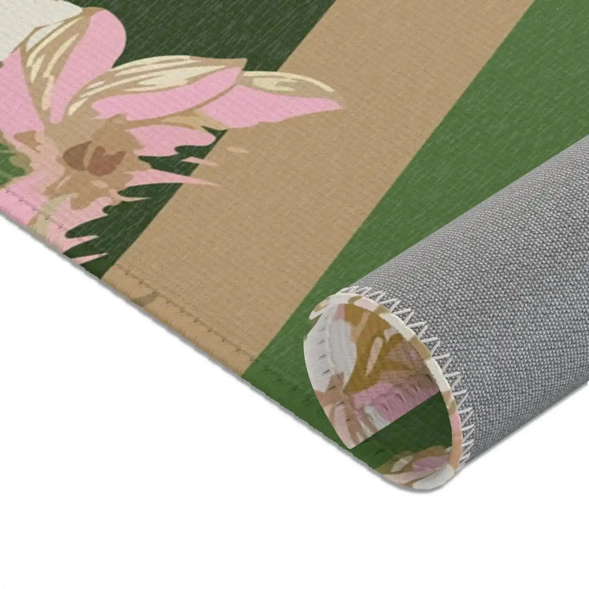 Blush Peonies on Forest Chevron Accent Rug - Image 4
