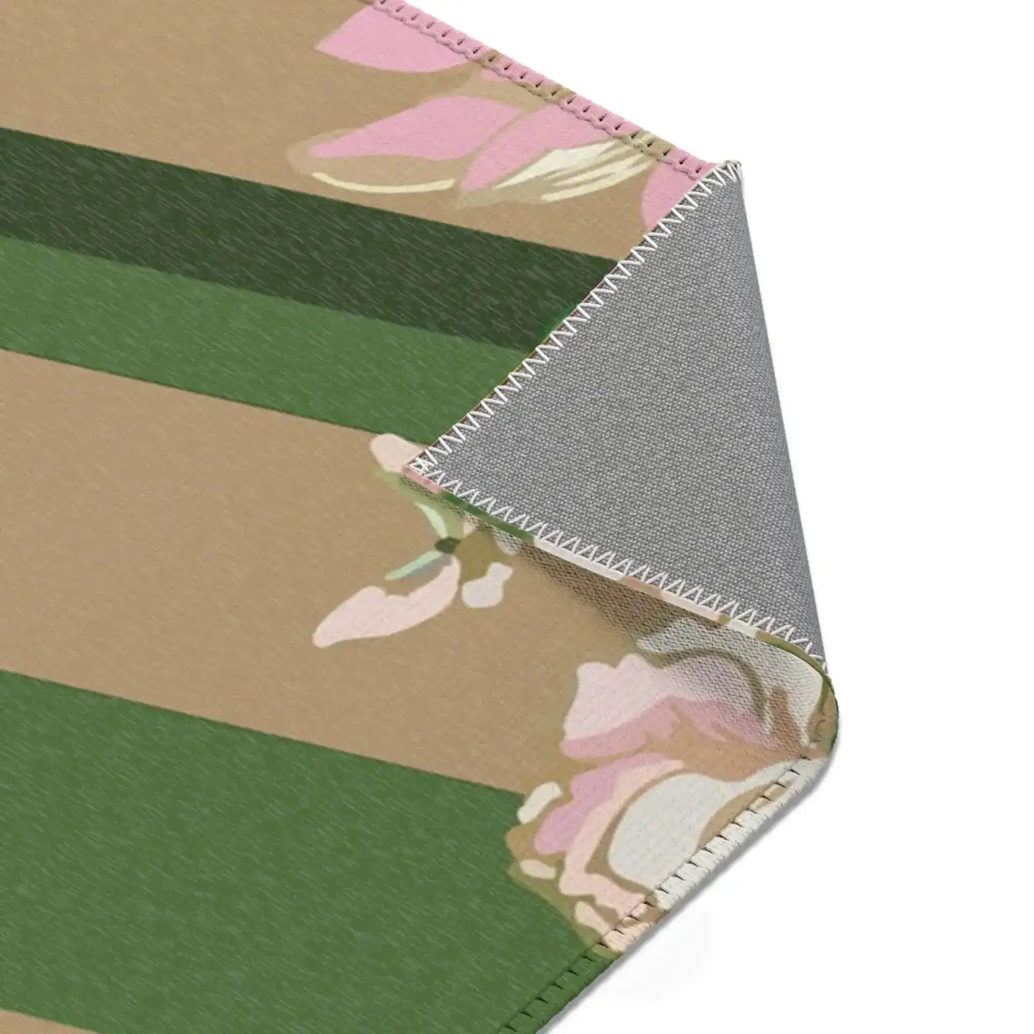 Blush Peonies on Forest Chevron Accent Rug - Image 8