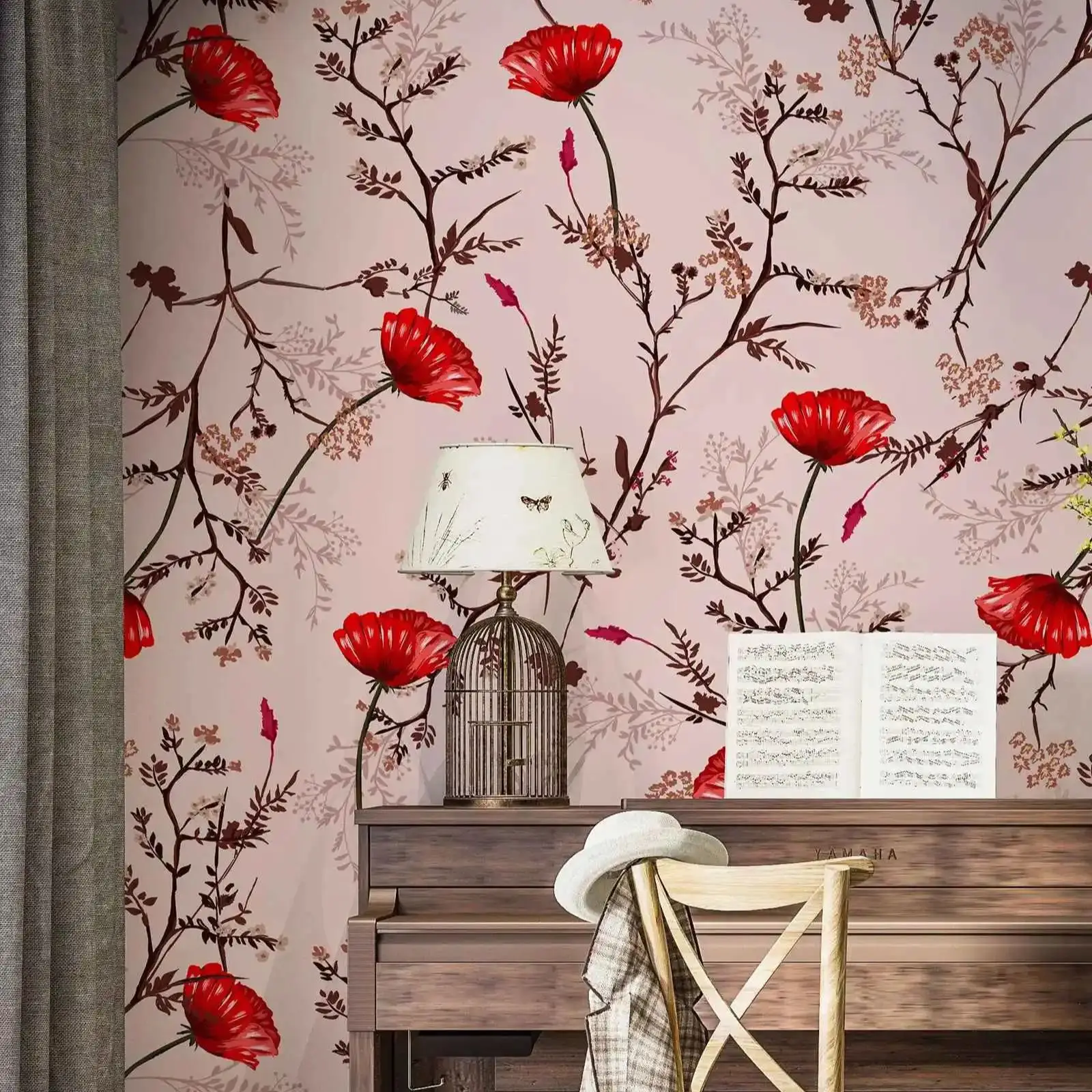 Blush Pink Poppies Wallpaper - Image 4