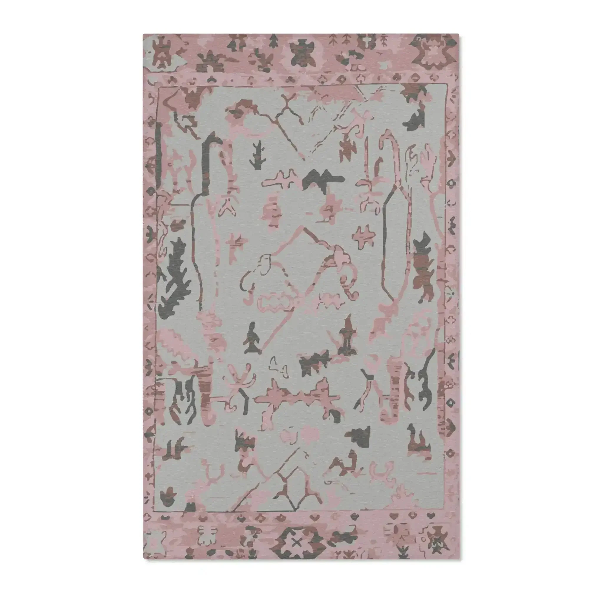 Blush Pink Tribal Medallion Accent Rug