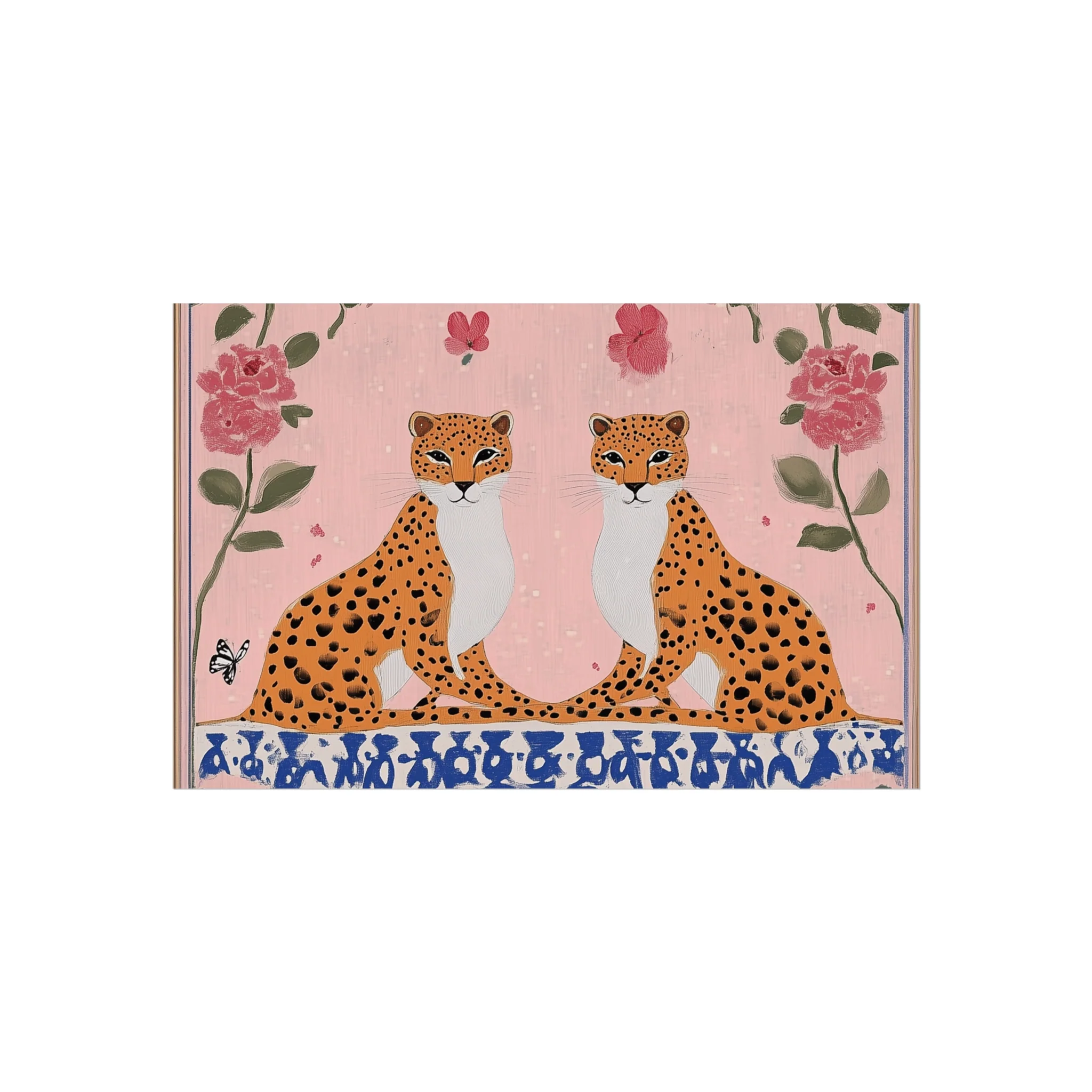 Blushing Leopards and Roses Fine Art Poster - Image 15