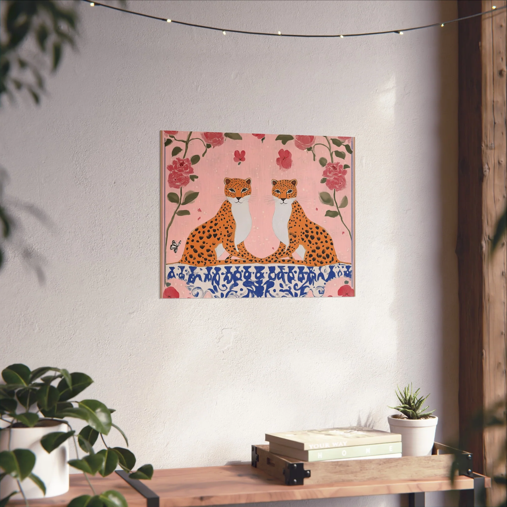 Blushing Leopards and Roses Fine Art Poster - Image 18