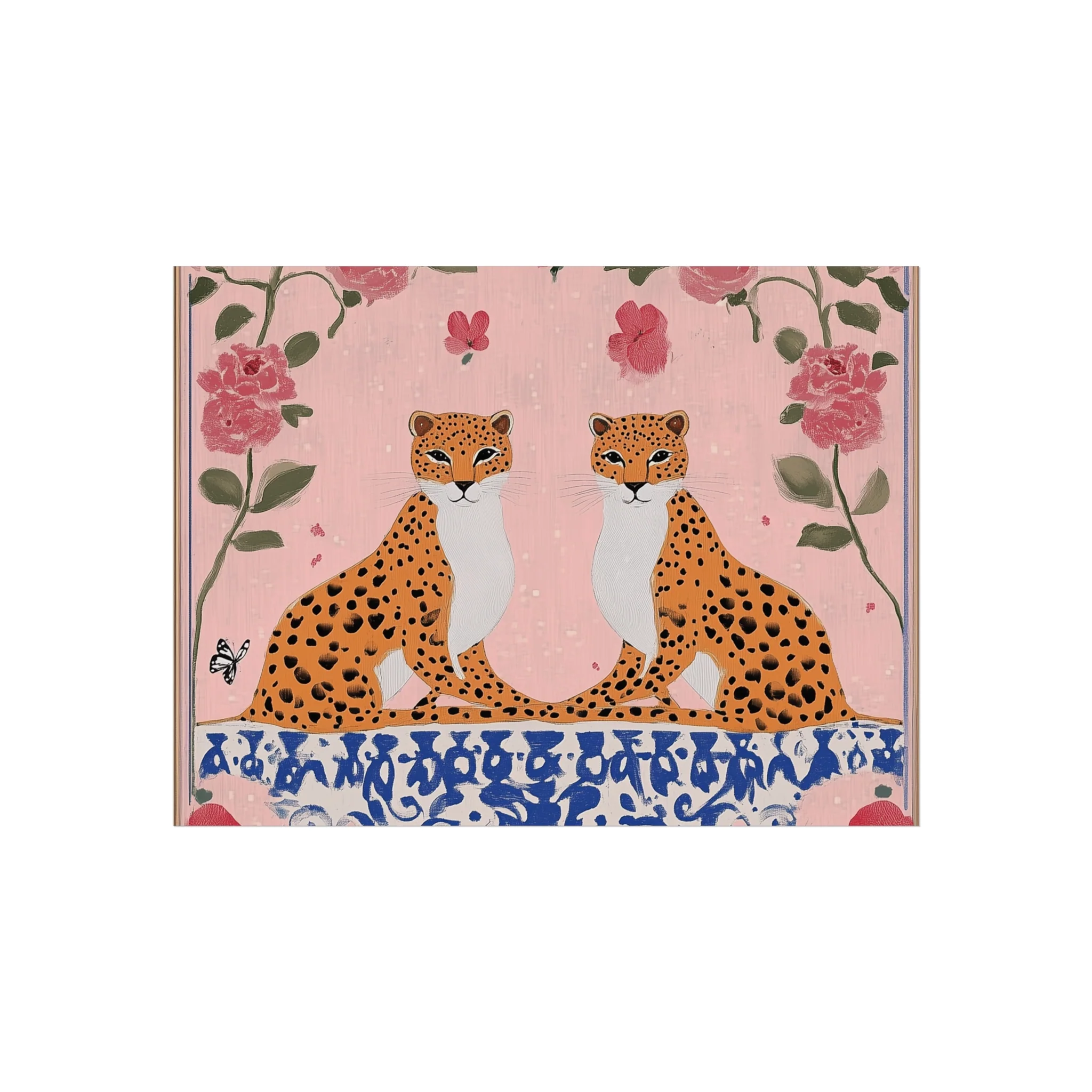 Blushing Leopards and Roses Fine Art Poster - Image 4