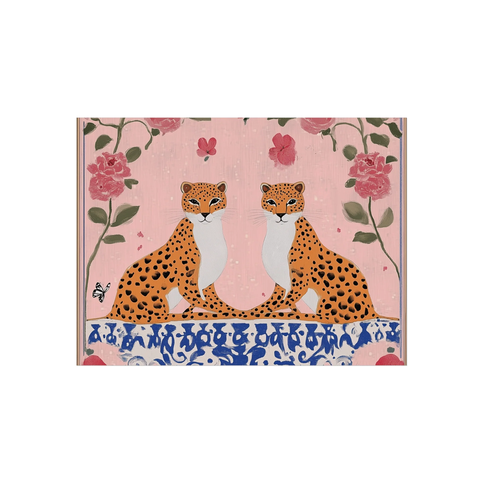 Blushing Leopards and Roses Fine Art Poster - Image 5