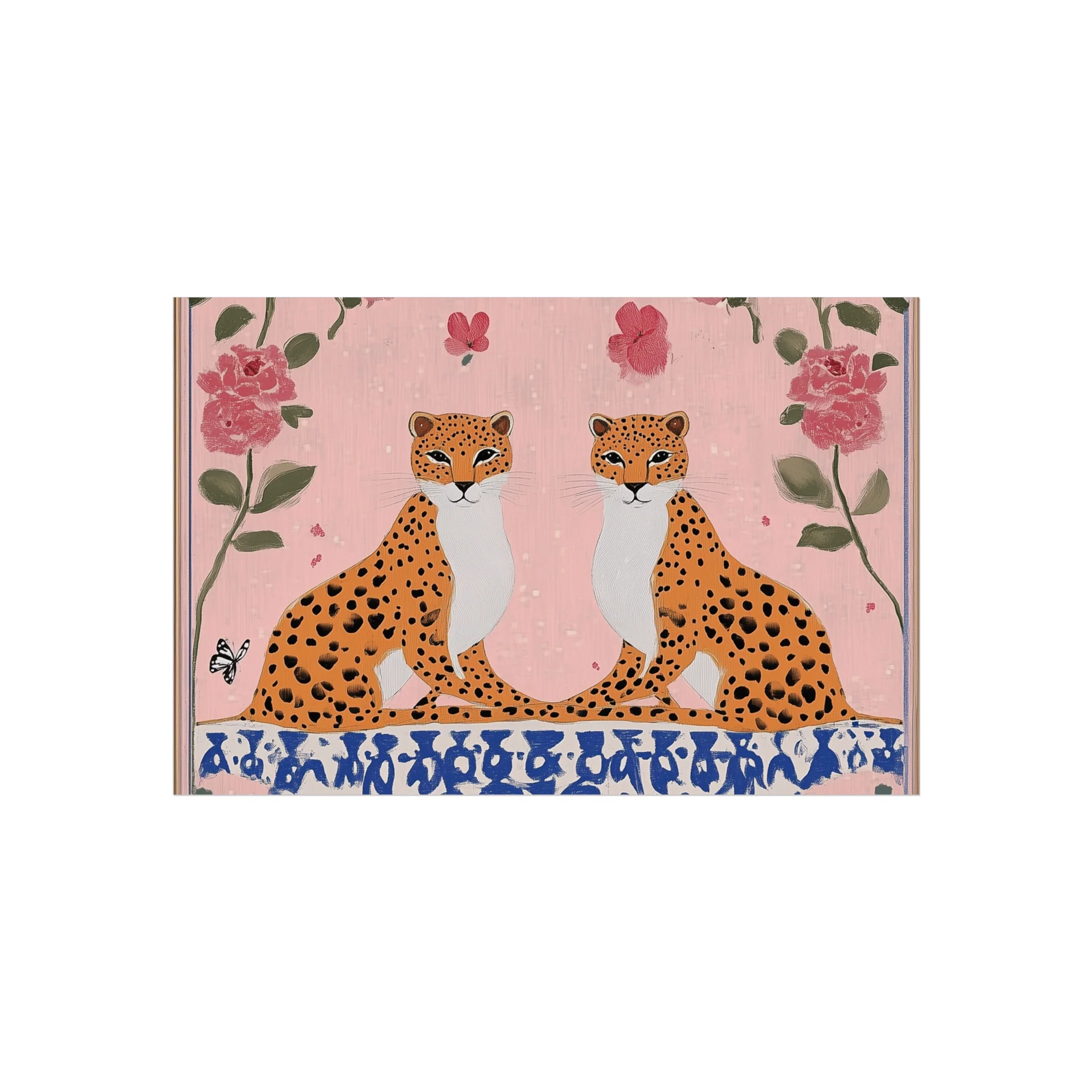 Blushing Leopards and Roses Fine Art Poster - Image 7