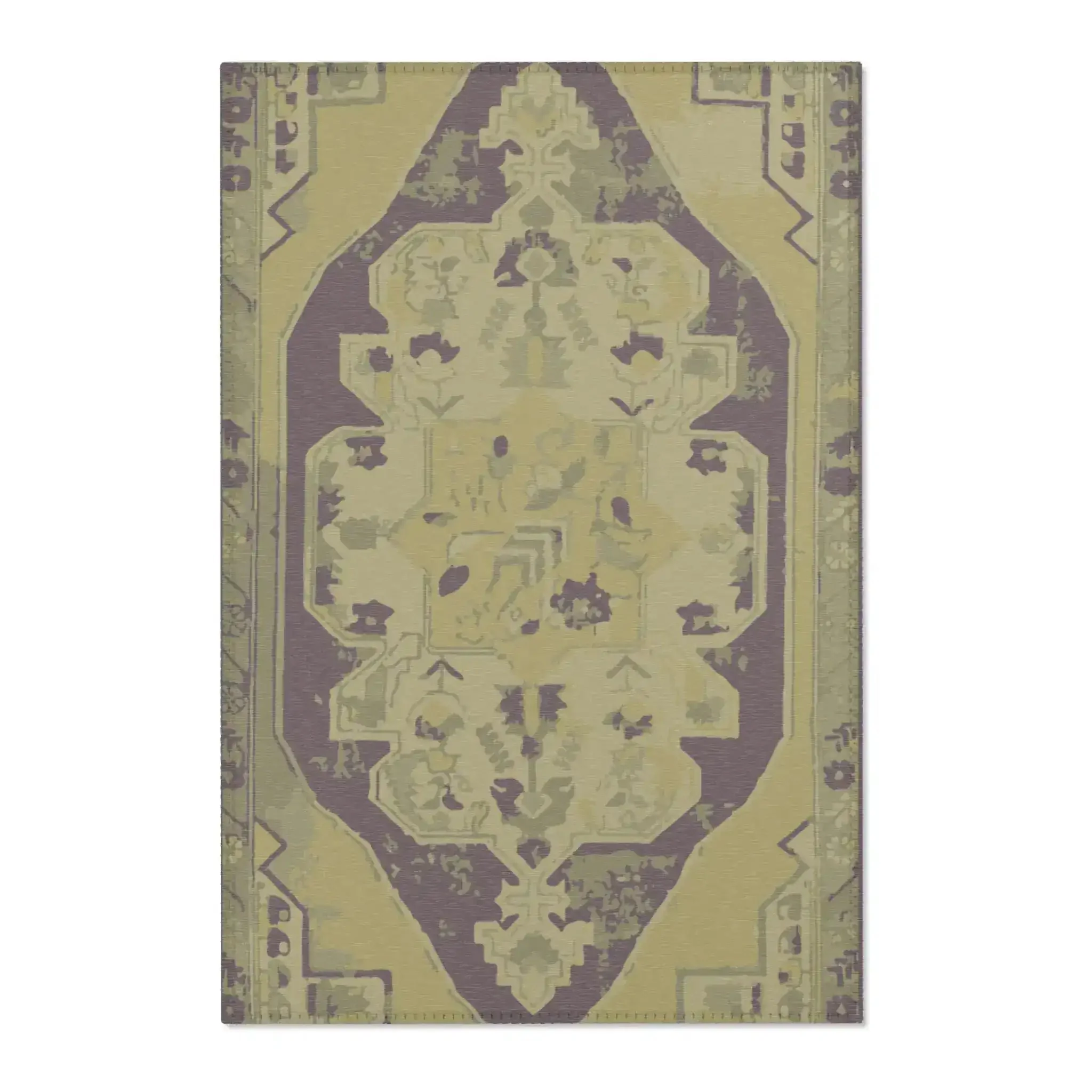 Bohemian Plum & Olive Medallion Accent Rug - Image 2